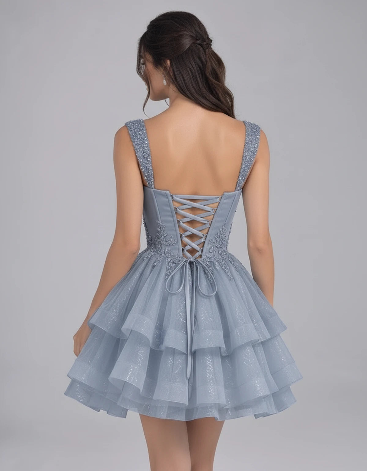 Nadalie Mini Dress — Dusty Blue | SKU: SD-45915-dustyblue-2,SD-45915-dustyblue-4,SD-45915-dustyblue-6,SD-45915-dustyblue-8,SD-45915-dustyblue-10,SD-45915-dustyblue-12,SD-45915-dustyblue-14,SD-45915-dustyblue-16,SD-45915-dustyblue-16W,SD-45915-dustyblue-18W,SD-45915-dustyblue-20W,SD-45915-dustyblue-22W