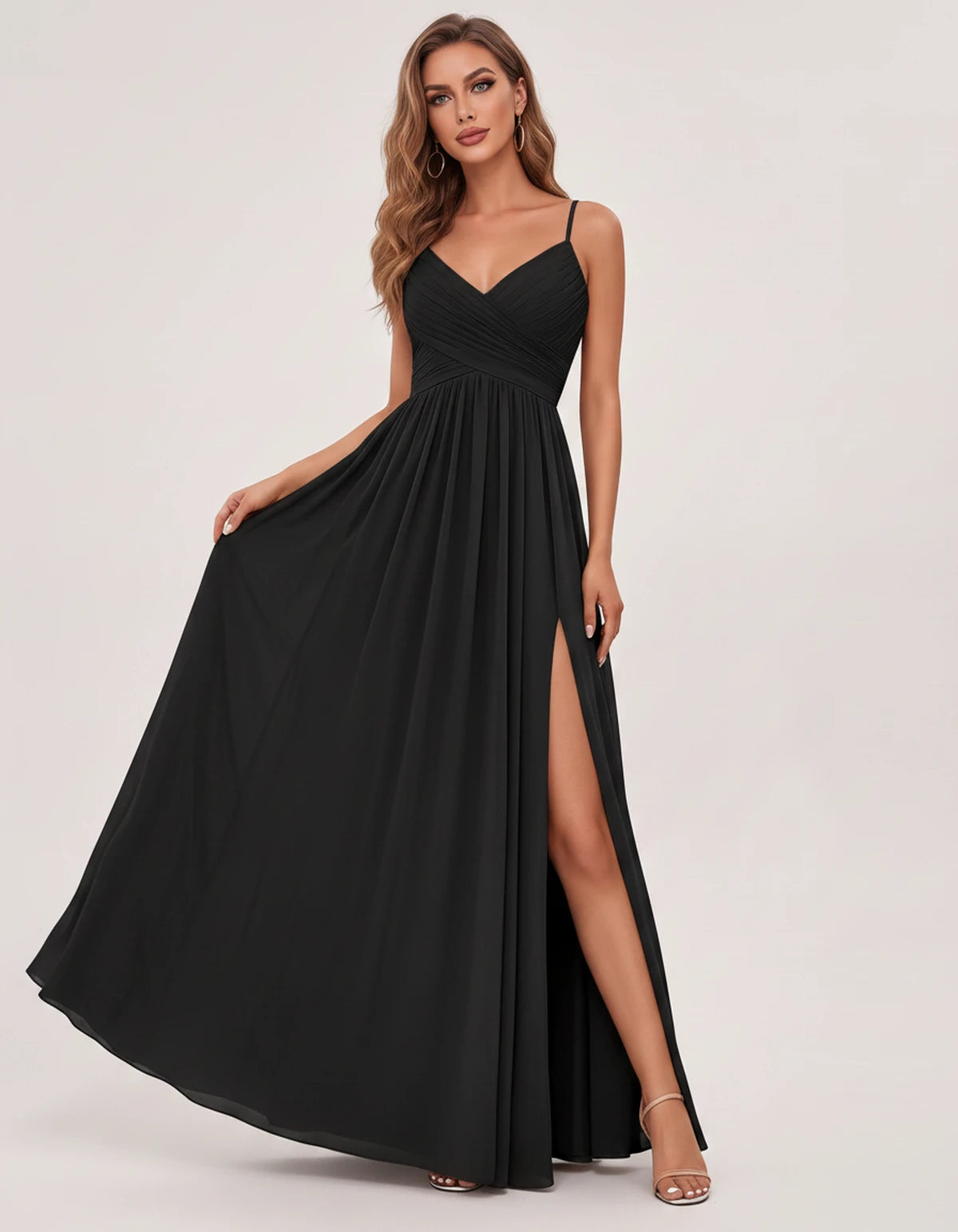 Nasturtia Maxi Dress — Black | SKU: SD-69970-black-2,SD-69970-black-4,SD-69970-black-6,SD-69970-black-8,SD-69970-black-10,SD-69970-black-12,SD-69970-black-14,SD-69970-black-16,SD-69970-black-16W,SD-69970-black-18W,SD-69970-black-20W,SD-69970-black-22W