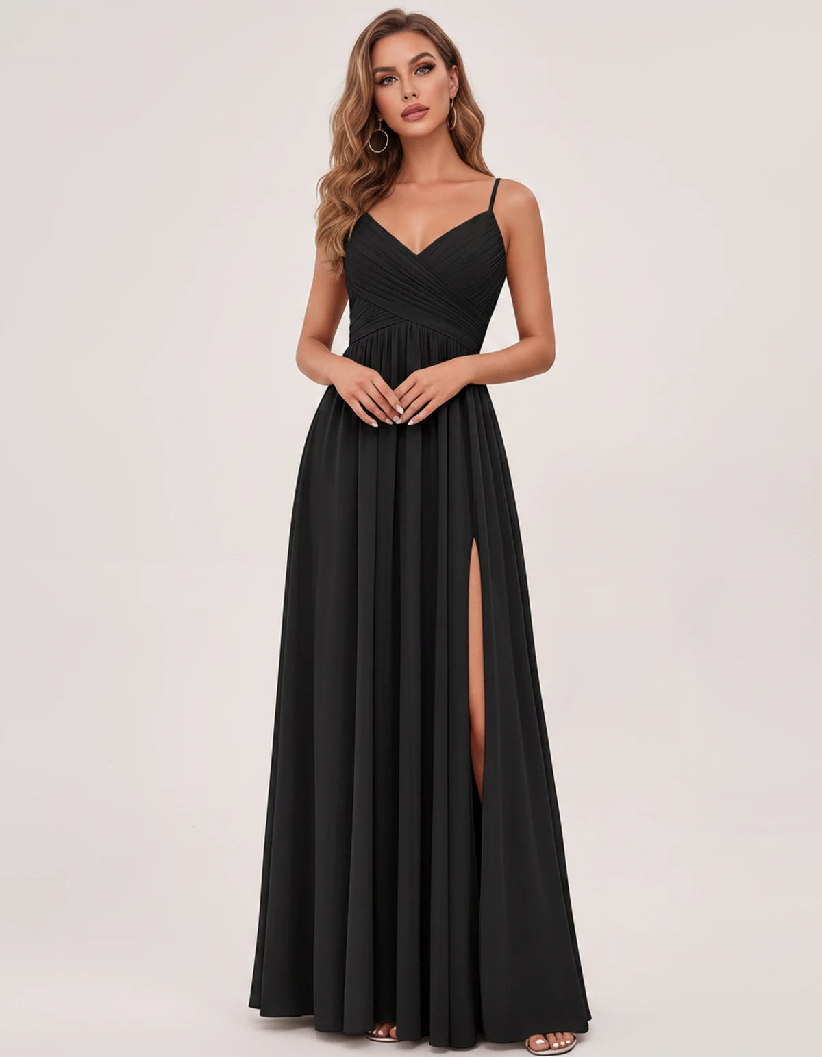 Nasturtia Maxi Dress — Black | SKU: SD-69970-black-2,SD-69970-black-4,SD-69970-black-6,SD-69970-black-8,SD-69970-black-10,SD-69970-black-12,SD-69970-black-14,SD-69970-black-16,SD-69970-black-16W,SD-69970-black-18W,SD-69970-black-20W,SD-69970-black-22W