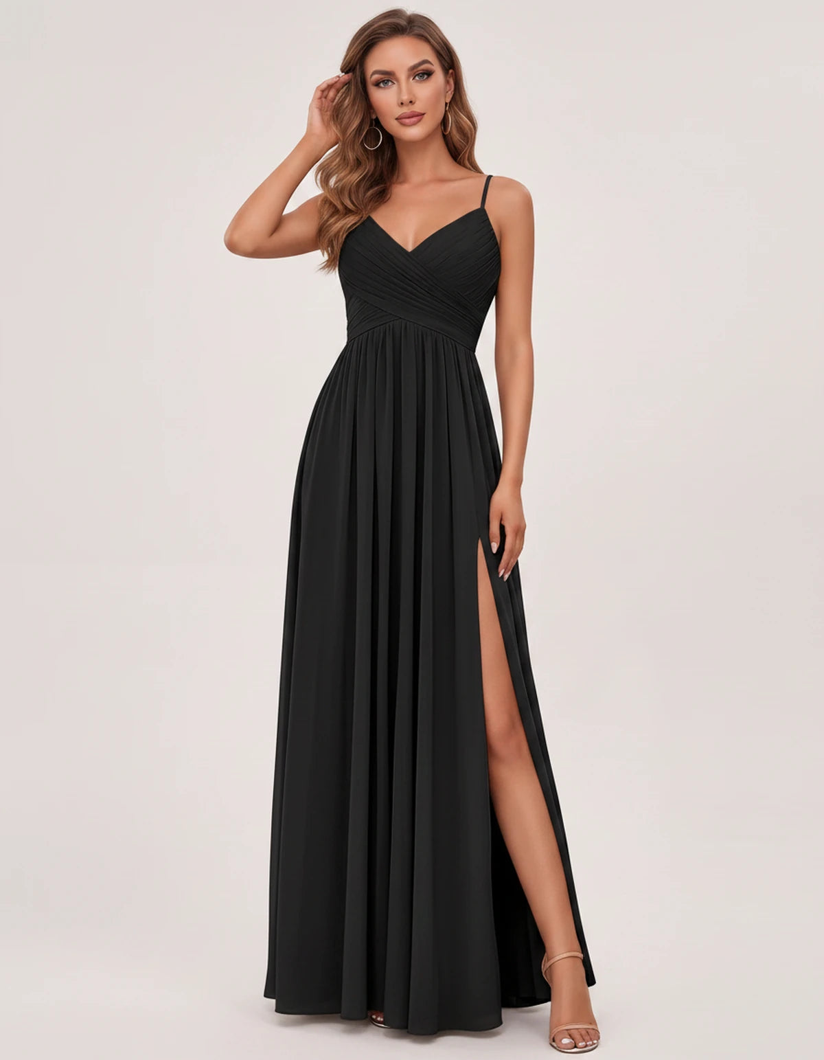 Nasturtia Maxi Dress — Black | SKU: SD-69970-black-2,SD-69970-black-4,SD-69970-black-6,SD-69970-black-8,SD-69970-black-10,SD-69970-black-12,SD-69970-black-14,SD-69970-black-16,SD-69970-black-16W,SD-69970-black-18W,SD-69970-black-20W,SD-69970-black-22W