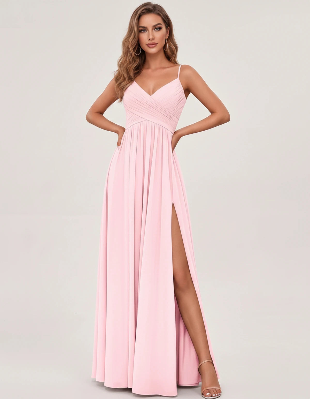 Nasturtia Maxi Dress — Pink | SKU: SD-69970-pink-2,SD-69970-pink-4,SD-69970-pink-6,SD-69970-pink-8,SD-69970-pink-10,SD-69970-pink-12,SD-69970-pink-14,SD-69970-pink-16,SD-69970-pink-16W,SD-69970-pink-18W,SD-69970-pink-20W,SD-69970-pink-22W