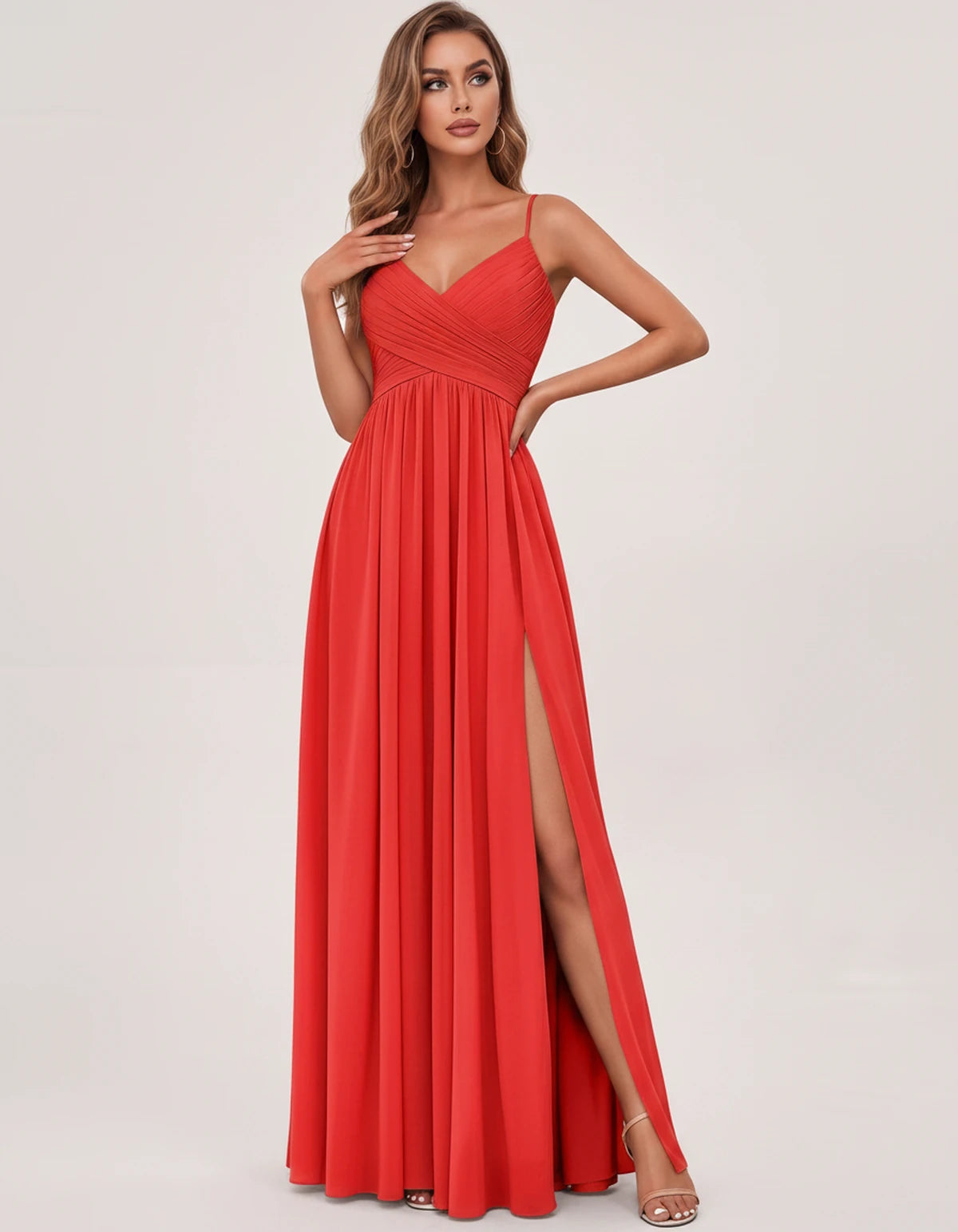 Nasturtia Maxi Dress — Red | SKU: SD-69970-red-2,SD-69970-red-4,SD-69970-red-6,SD-69970-red-8,SD-69970-red-10,SD-69970-red-12,SD-69970-red-14,SD-69970-red-16,SD-69970-red-16W,SD-69970-red-18W,SD-69970-red-20W,SD-69970-red-22W