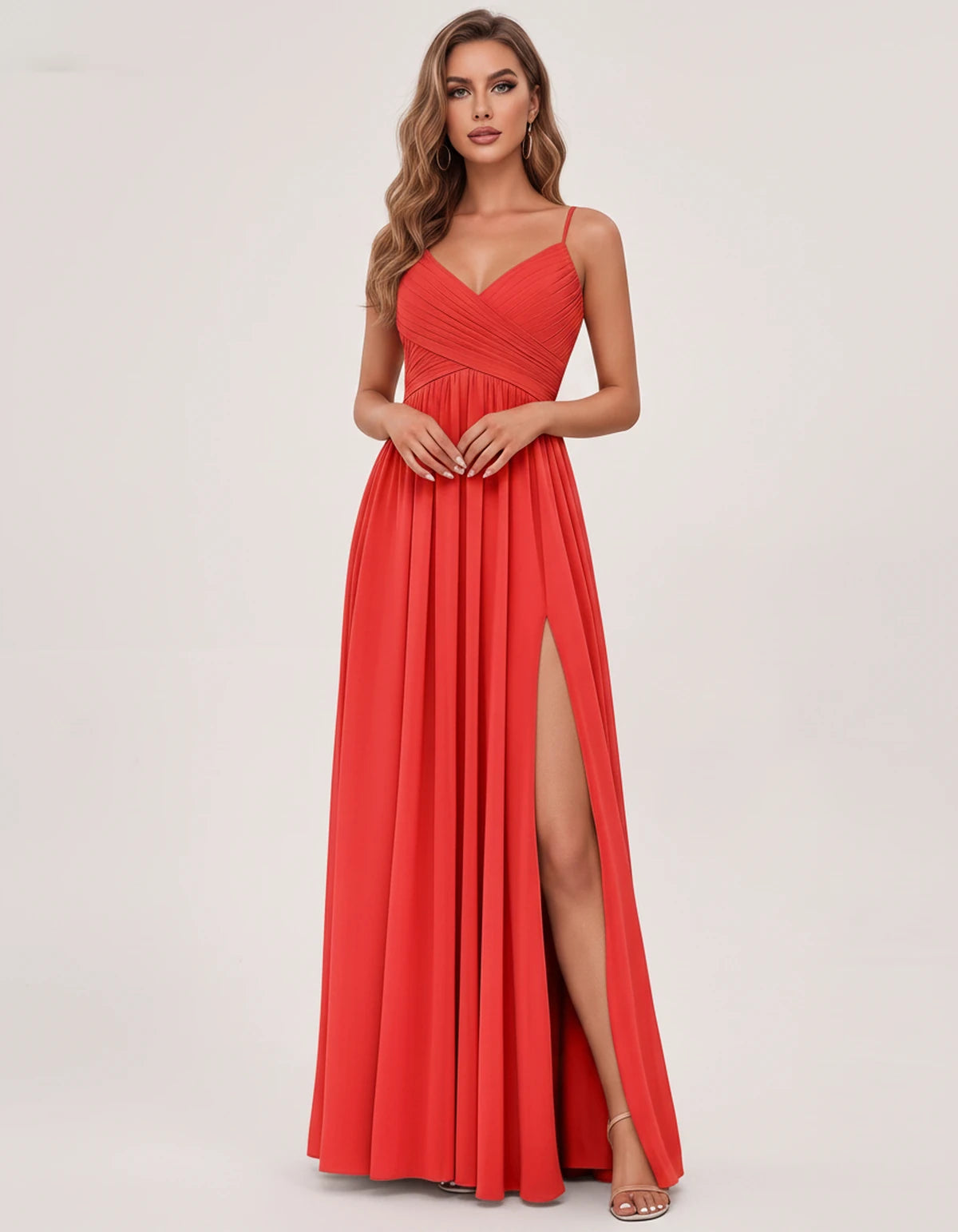 Nasturtia Maxi Dress — Red | SKU: SD-69970-red-2,SD-69970-red-4,SD-69970-red-6,SD-69970-red-8,SD-69970-red-10,SD-69970-red-12,SD-69970-red-14,SD-69970-red-16,SD-69970-red-16W,SD-69970-red-18W,SD-69970-red-20W,SD-69970-red-22W