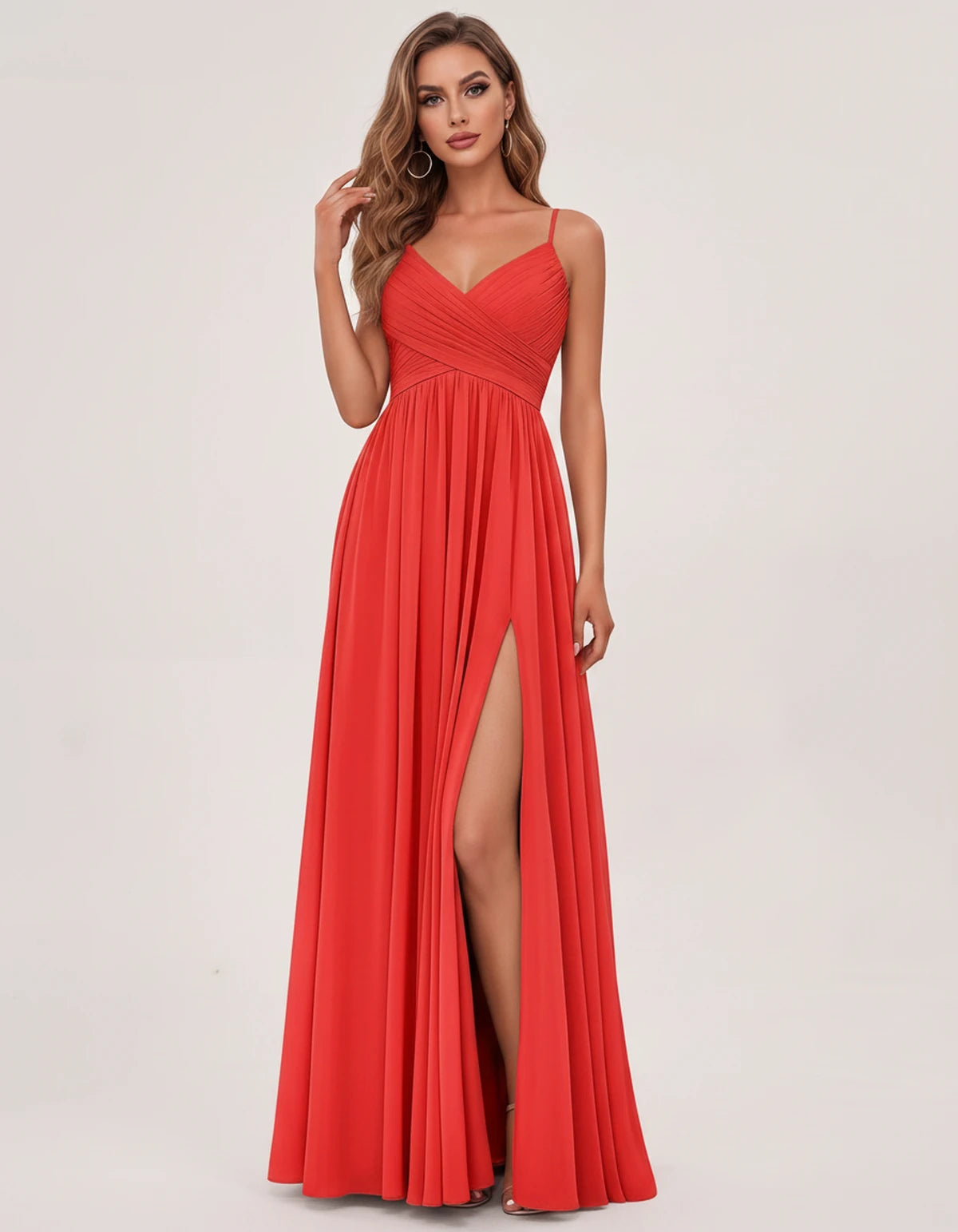 Nasturtia Maxi Dress — Red | SKU: SD-69970-red-2,SD-69970-red-4,SD-69970-red-6,SD-69970-red-8,SD-69970-red-10,SD-69970-red-12,SD-69970-red-14,SD-69970-red-16,SD-69970-red-16W,SD-69970-red-18W,SD-69970-red-20W,SD-69970-red-22W