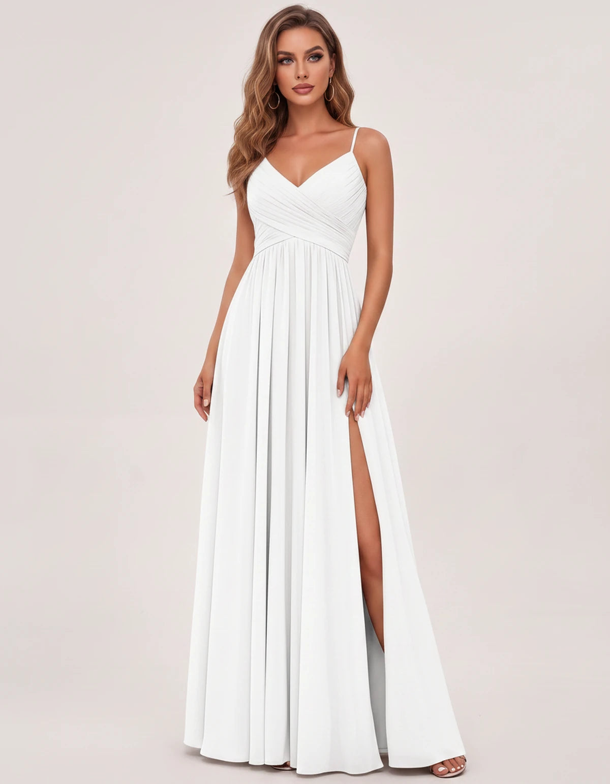 Nasturtia Maxi Dress — White | SKU: SD-69970-white-2,SD-69970-white-4,SD-69970-white-6,SD-69970-white-8,SD-69970-white-10,SD-69970-white-12,SD-69970-white-14,SD-69970-white-16,SD-69970-white-16W,SD-69970-white-18W,SD-69970-white-20W,SD-69970-white-22W
