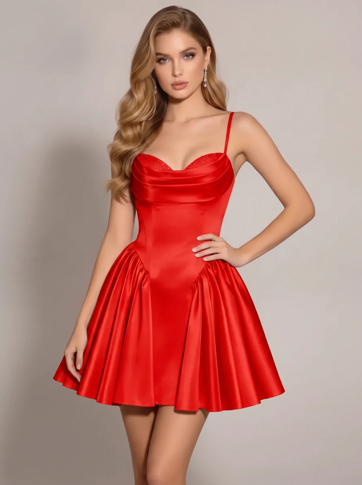 Nectaria Mini Dress — Red
