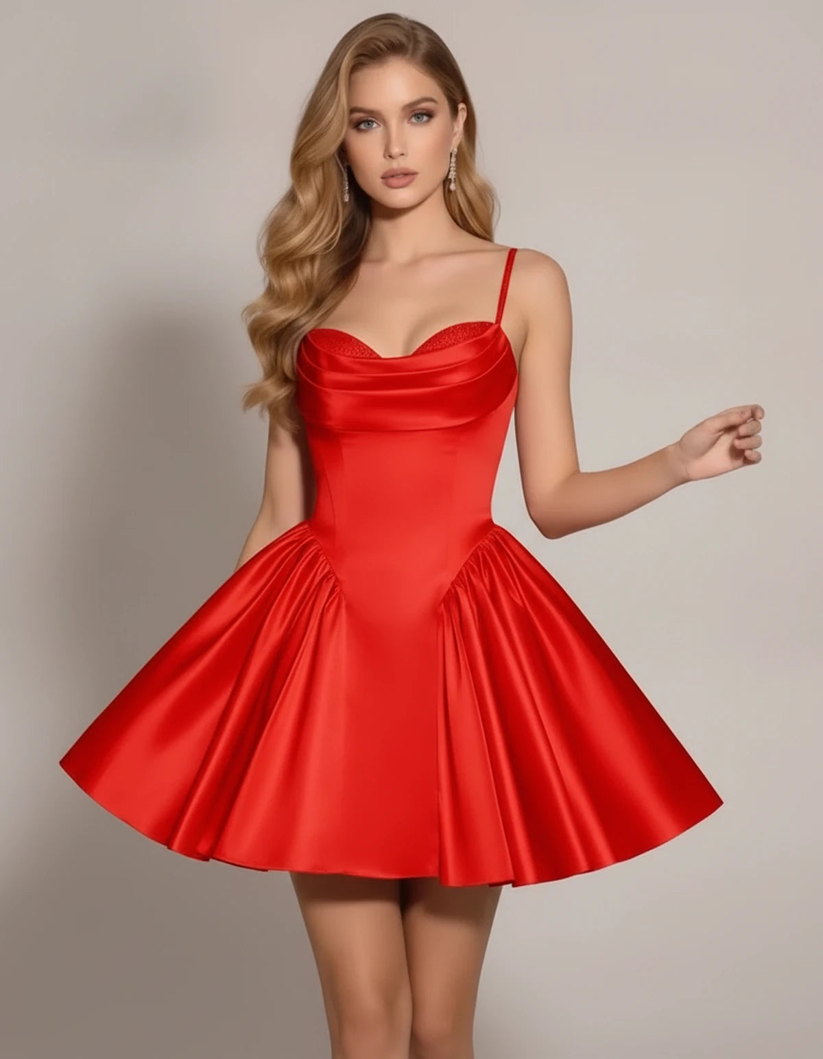 Nectaria Mini Dress — Red | SKU: SD-88290-red-2,SD-88290-red-4,SD-88290-red-6,SD-88290-red-8,SD-88290-red-10,SD-88290-red-12,SD-88290-red-14,SD-88290-red-16,SD-88290-red-16W,SD-88290-red-18W,SD-88290-red-20W,SD-88290-red-22W