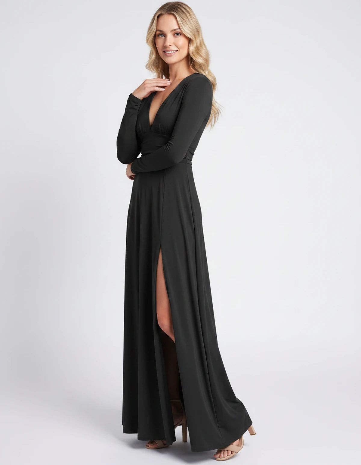 Nerea Maxi Dress — Black | SKU: SD-59482-black-2XL,SD-59482-black-L,SD-59482-black-M,SD-59482-black-S,SD-59482-black-XL,SD-59482-black-XS