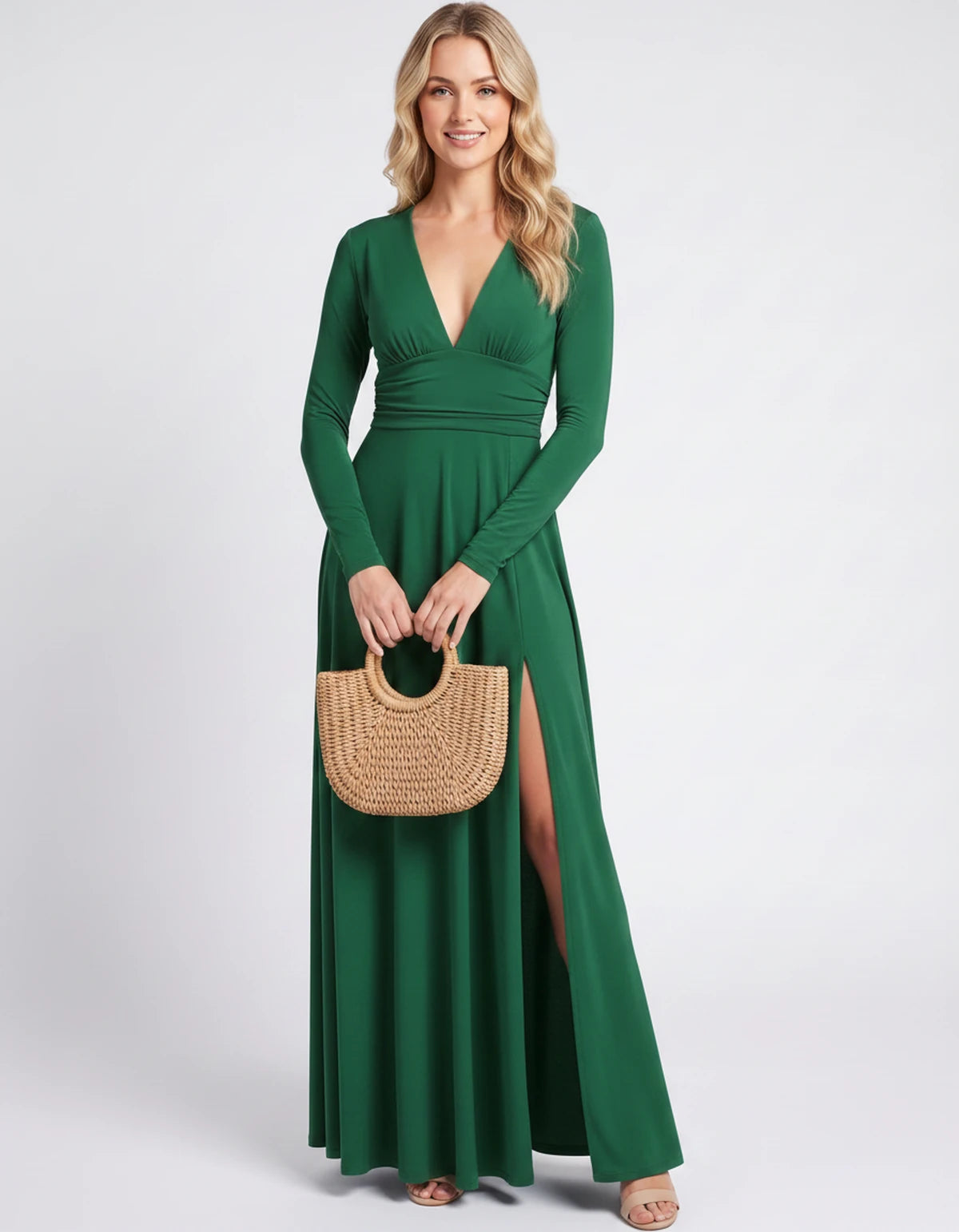 Nerea Maxi Dress — Green | SKU: SD-59482-green-XS,SD-59482-green-S,SD-59482-green-M,SD-59482-green-L,SD-59482-green-XL,SD-59482-green-2XL