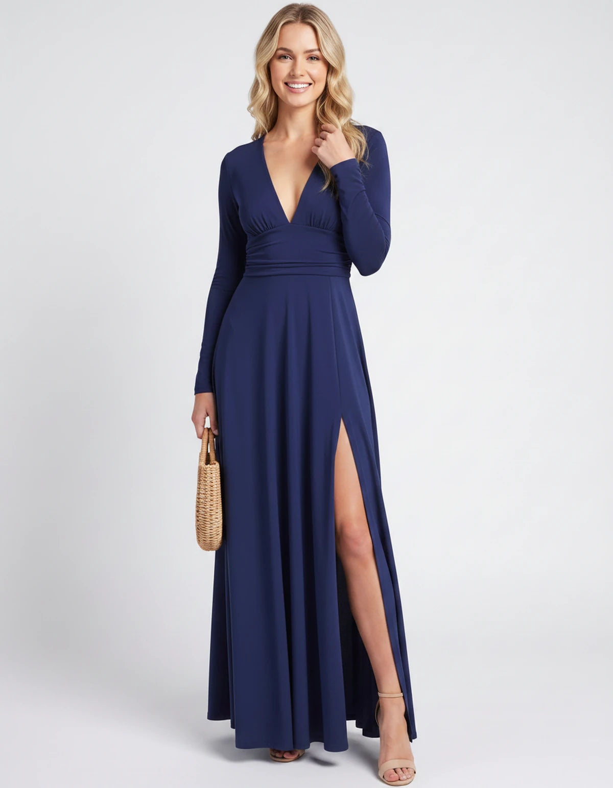 Nerea Maxi Dress — Navy Blue | SKU: SD-59482-navyblue-XS,SD-59482-navyblue-S,SD-59482-navyblue-M,SD-59482-navyblue-L,SD-59482-navyblue-XL,SD-59482-navyblue-2XL