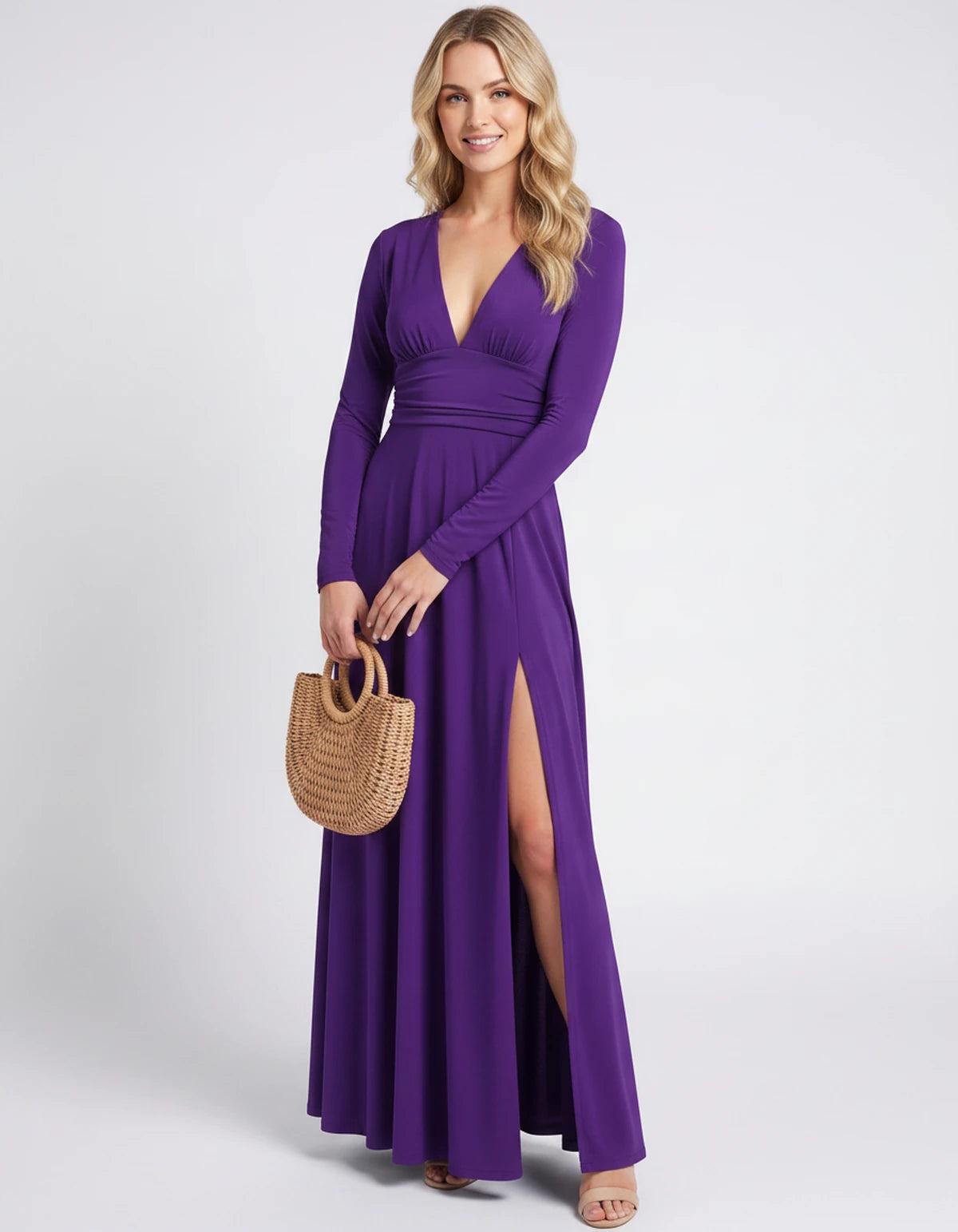 Nerea Maxi Dress — Purple | SKU: SD-59482-purple-XS,SD-59482-purple-S,SD-59482-purple-M,SD-59482-purple-L,SD-59482-purple-XL,SD-59482-purple-2XL