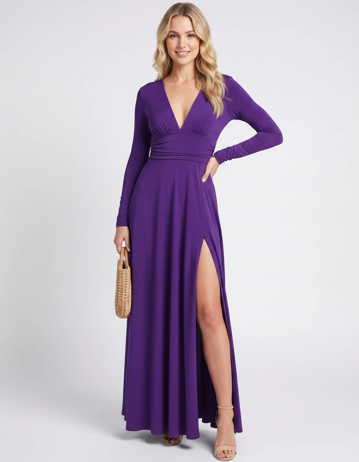 Nerea Maxi Dress — Purple | SKU: SD-59482-purple-XS,SD-59482-purple-S,SD-59482-purple-M,SD-59482-purple-L,SD-59482-purple-XL,SD-59482-purple-2XL