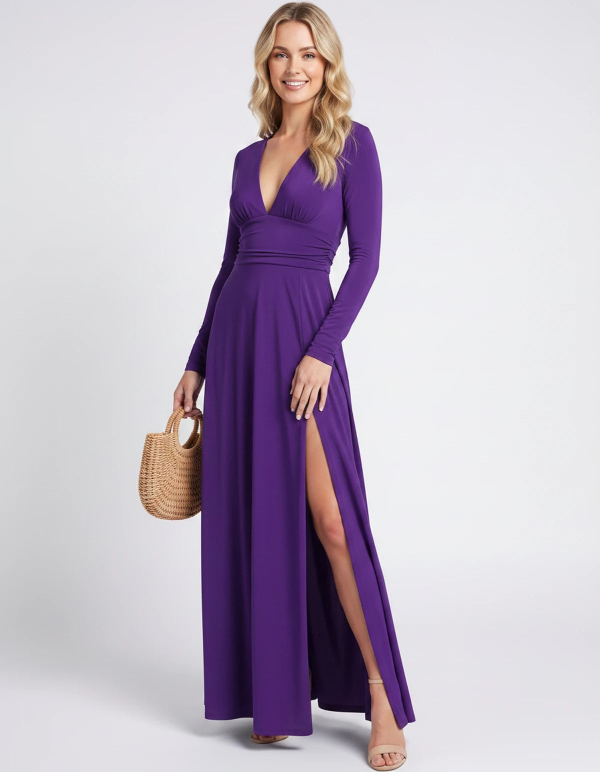 Nerea Maxi Dress — Purple | SKU: SD-59482-purple-XS,SD-59482-purple-S,SD-59482-purple-M,SD-59482-purple-L,SD-59482-purple-XL,SD-59482-purple-2XL