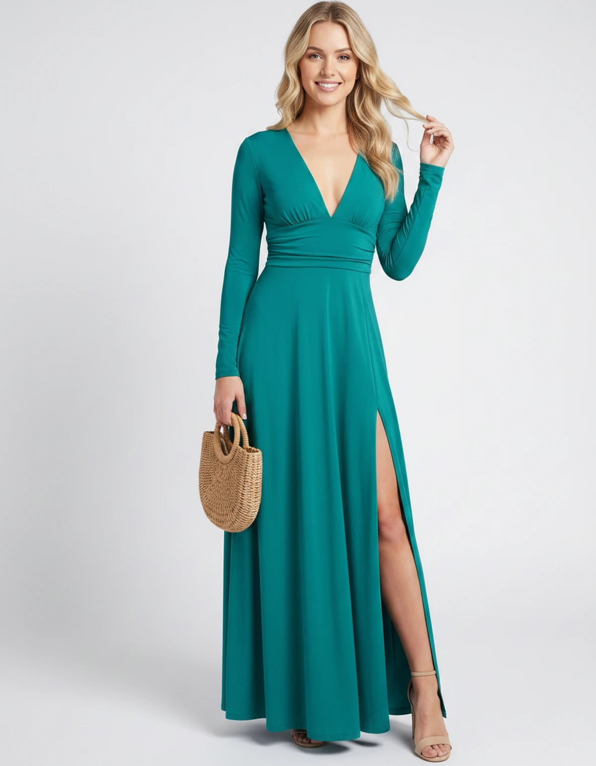 Nerea Maxi Dress — Sky Blue | SKU: SD-59482-skyblue-XS,SD-59482-skyblue-S,SD-59482-skyblue-M,SD-59482-skyblue-L,SD-59482-skyblue-XL,SD-59482-skyblue-2XL