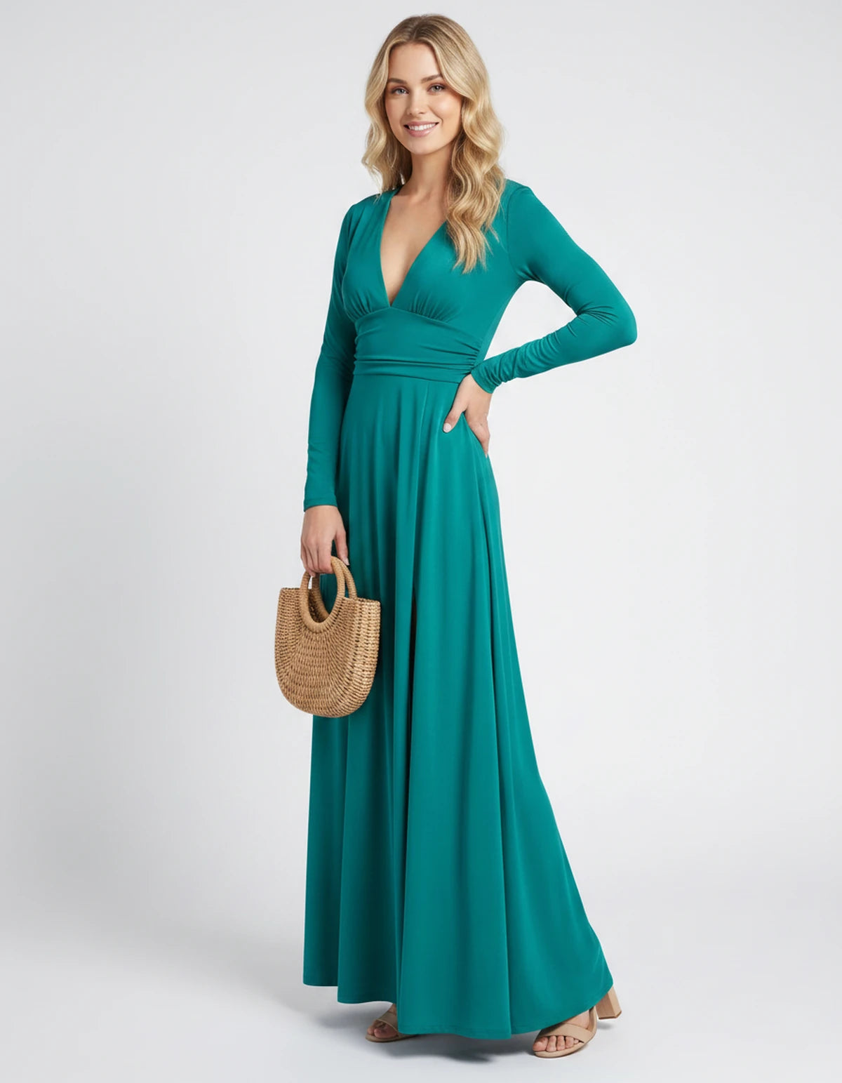 Nerea Maxi Dress — Sky Blue | SKU: SD-59482-skyblue-XS,SD-59482-skyblue-S,SD-59482-skyblue-M,SD-59482-skyblue-L,SD-59482-skyblue-XL,SD-59482-skyblue-2XL