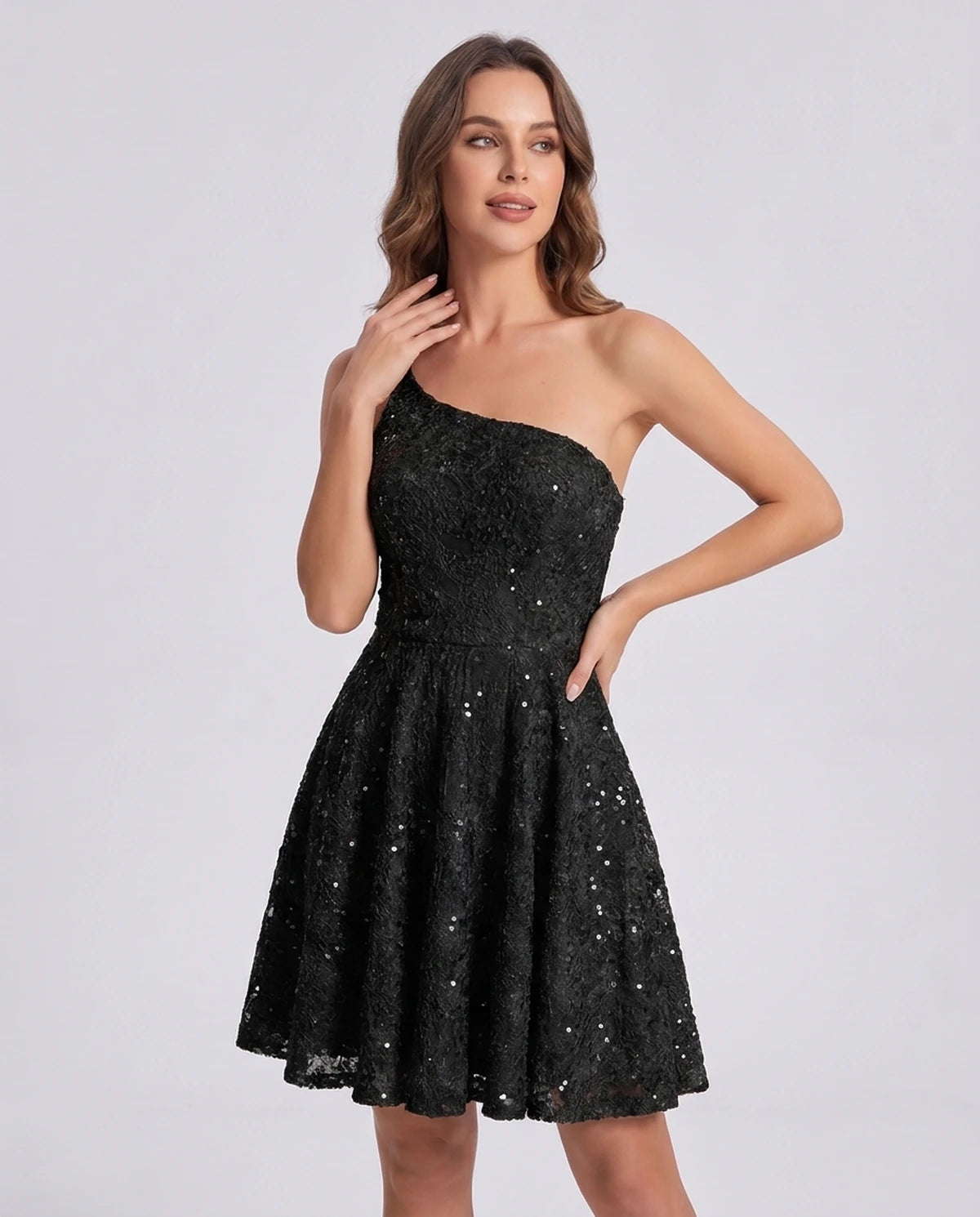 Nevaeh Mini Dress — Black | SKU: SD-87410-black-2,SD-87410-black-4,SD-87410-black-6,SD-87410-black-8,SD-87410-black-10,SD-87410-black-12,SD-87410-black-14,SD-87410-black-16,SD-87410-black-16W,SD-87410-black-18W,SD-87410-black-20W,SD-87410-black-22W