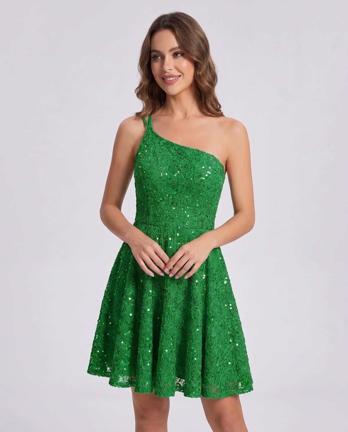 Nevaeh Mini Dress — Green | SKU: SD-87410-green-2,SD-87410-green-4,SD-87410-green-6,SD-87410-green-8,SD-87410-green-10,SD-87410-green-12,SD-87410-green-14,SD-87410-green-16,SD-87410-green-16W,SD-87410-green-18W,SD-87410-green-20W,SD-87410-green-22W