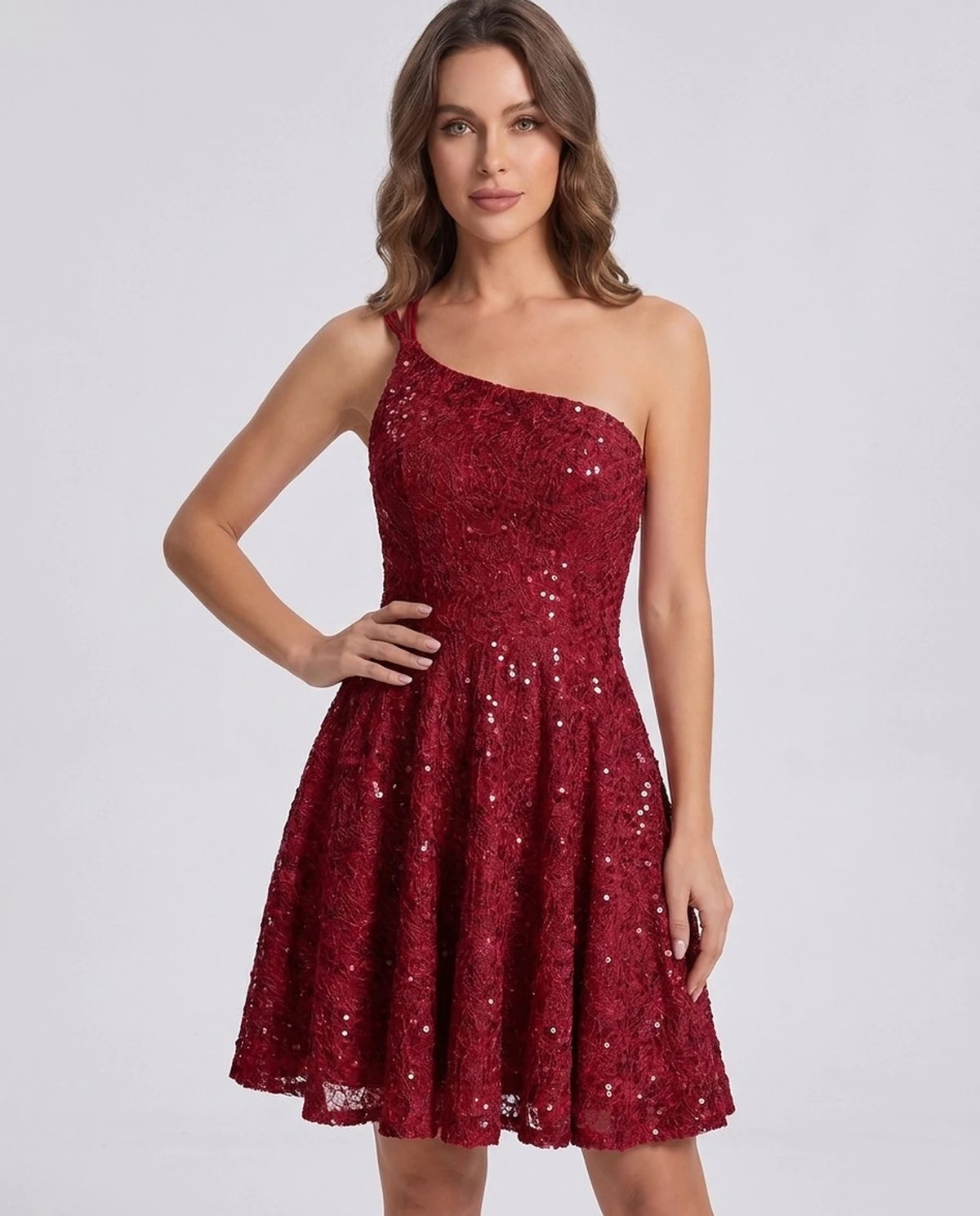 Nevaeh Mini Dress — Red | SKU: SD-87410-red-2,SD-87410-red-4,SD-87410-red-6,SD-87410-red-8,SD-87410-red-10,SD-87410-red-12,SD-87410-red-14,SD-87410-red-16,SD-87410-red-16W,SD-87410-red-18W,SD-87410-red-20W,SD-87410-red-22W