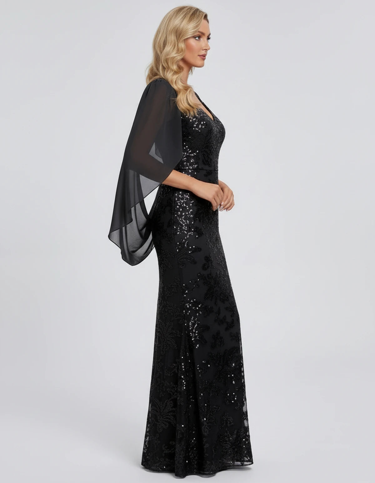 Nightingale Maxi Dress — Black | SKU: SD-21944-black-2,SD-21944-black-4,SD-21944-black-6,SD-21944-black-8,SD-21944-black-10,SD-21944-black-12,SD-21944-black-14,SD-21944-black-16,SD-21944-black-16W,SD-21944-black-18W,SD-21944-black-20W,SD-21944-black-22W