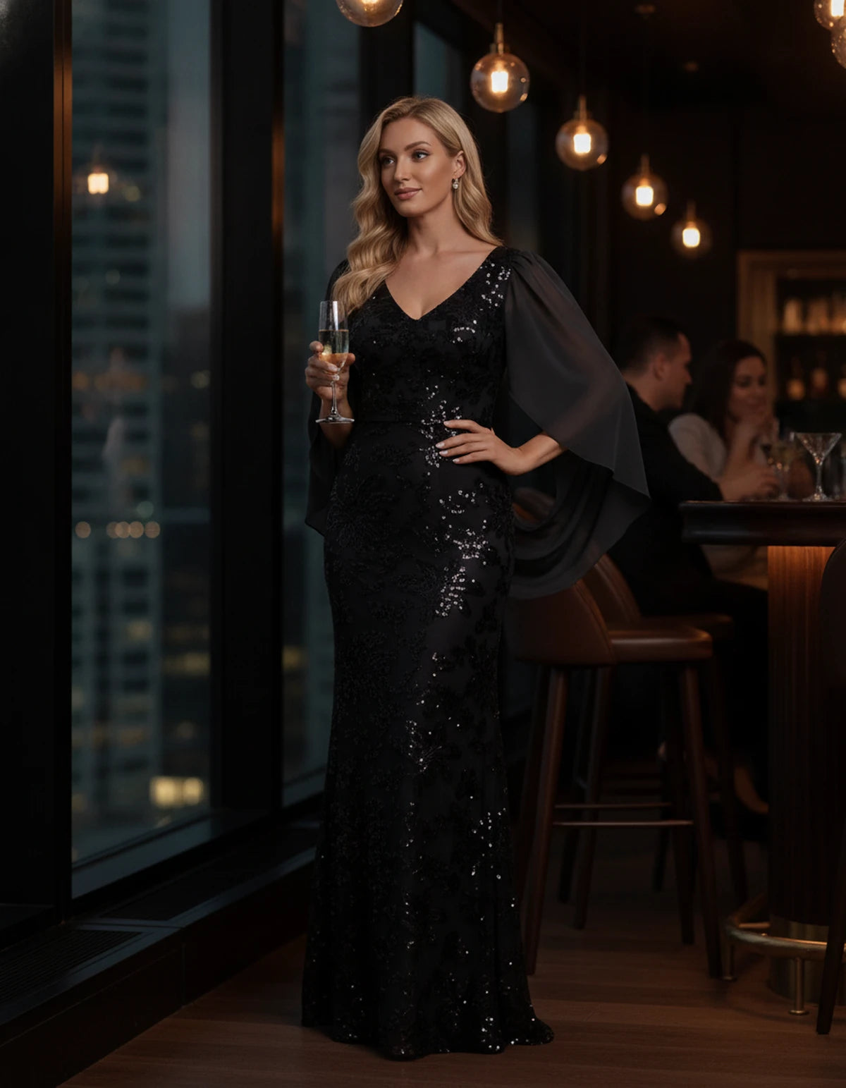 Nightingale Maxi Dress — Black | SKU: SD-21944-black-2,SD-21944-black-4,SD-21944-black-6,SD-21944-black-8,SD-21944-black-10,SD-21944-black-12,SD-21944-black-14,SD-21944-black-16,SD-21944-black-16W,SD-21944-black-18W,SD-21944-black-20W,SD-21944-black-22W