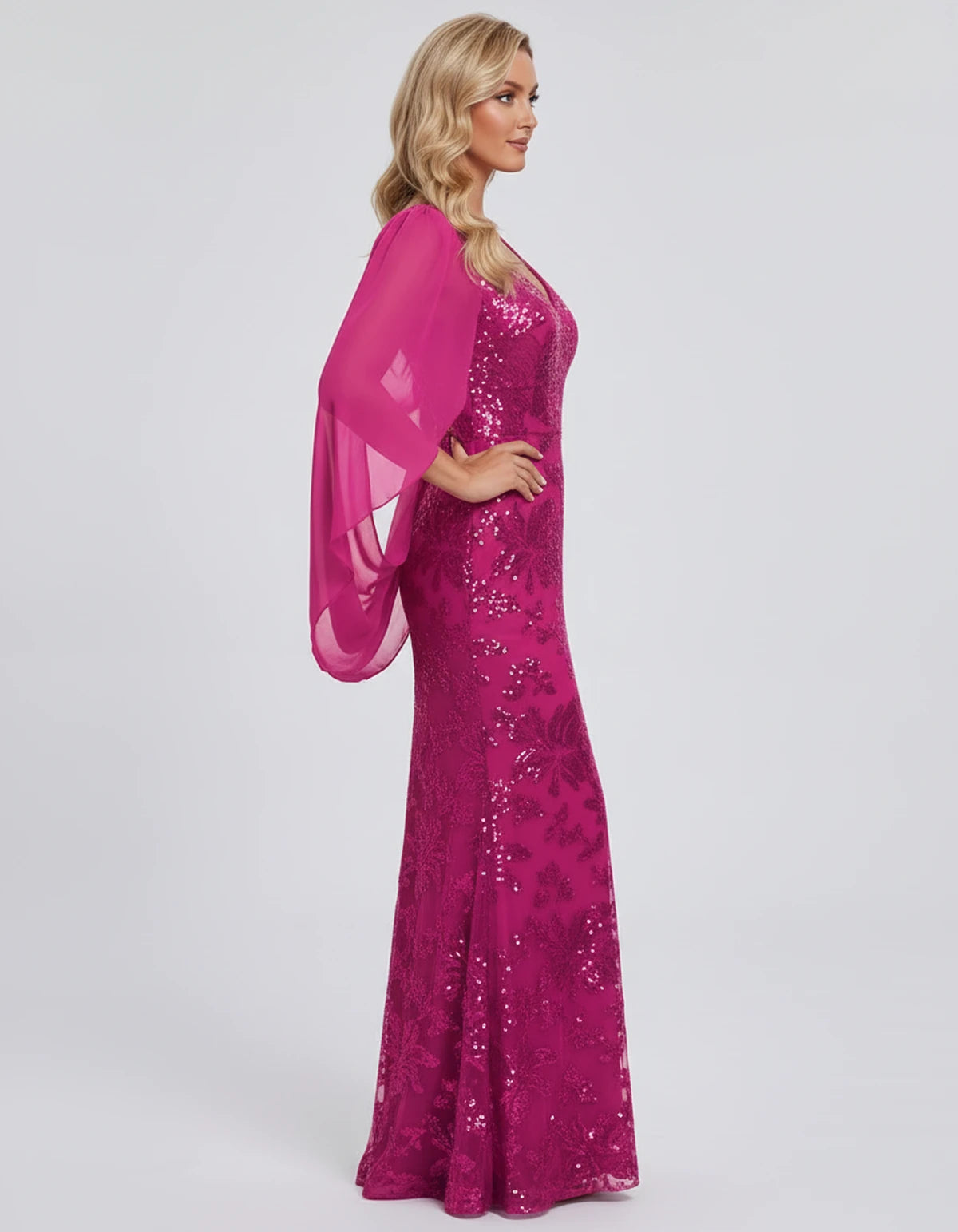 Nightingale Maxi Dress — Hot Pink | SKU: SD-21944-hotpink-2,SD-21944-hotpink-4,SD-21944-hotpink-6,SD-21944-hotpink-8,SD-21944-hotpink-10,SD-21944-hotpink-12,SD-21944-hotpink-14,SD-21944-hotpink-16,SD-21944-hotpink-16W,SD-21944-hotpink-18W,SD-21944-hotpink-20W,SD-21944-hotpink-22W