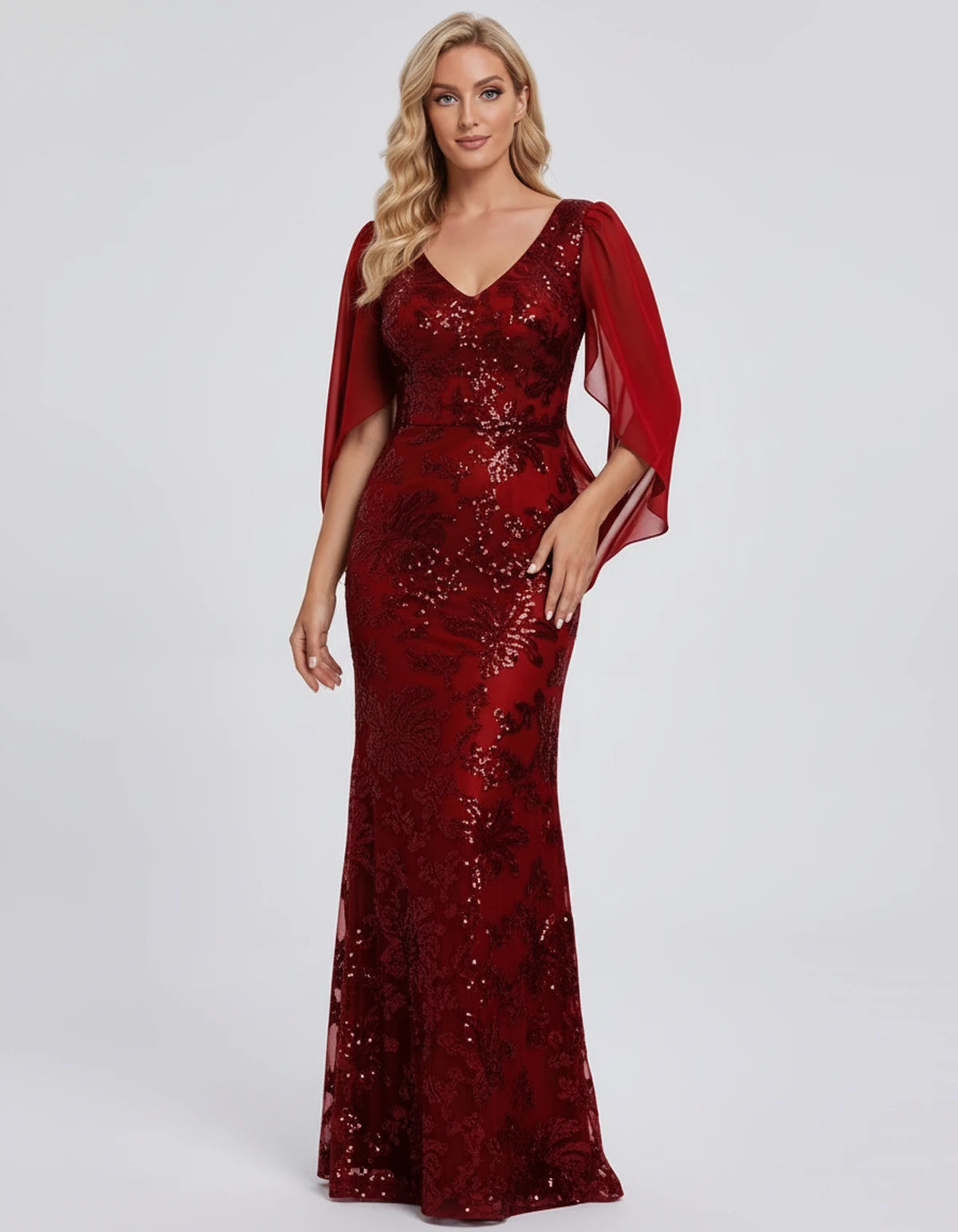 Nightingale Maxi Dress — Red | SKU: SD-21944-red-2,SD-21944-red-4,SD-21944-red-6,SD-21944-red-8,SD-21944-red-10,SD-21944-red-12,SD-21944-red-14,SD-21944-red-16,SD-21944-red-16W,SD-21944-red-18W,SD-21944-red-20W,SD-21944-red-22W