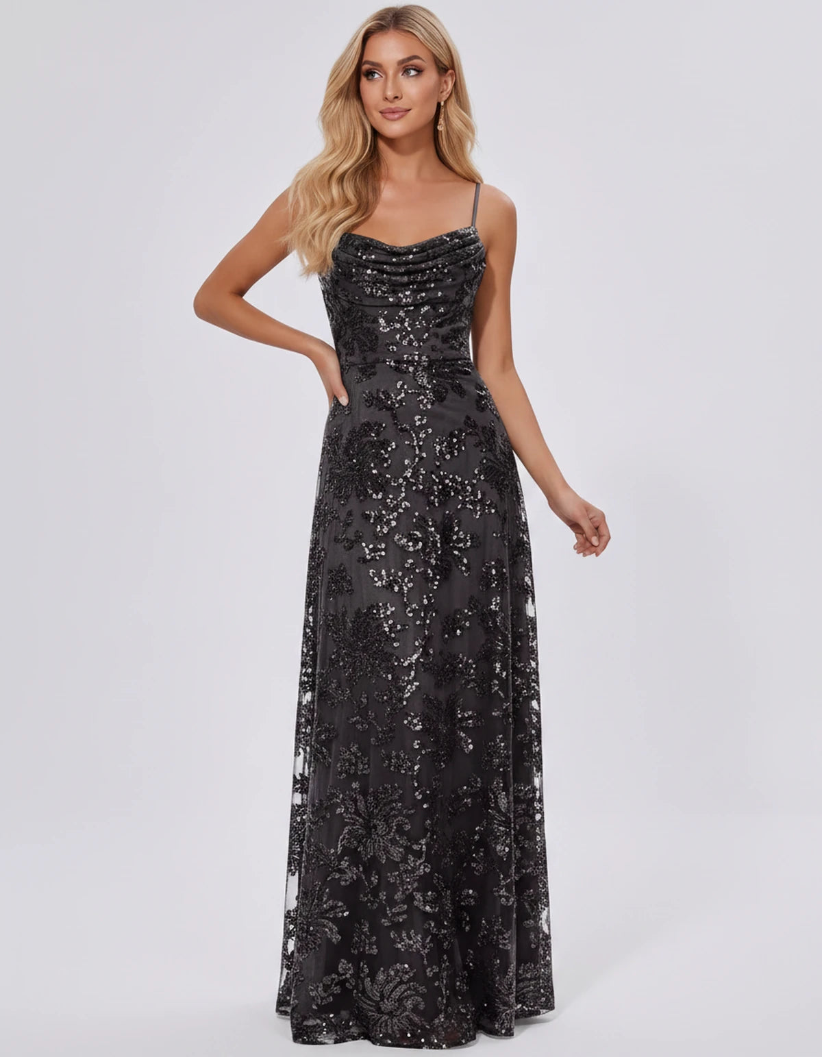 Nimuelle Maxi Dress — Black | SKU: SD-93381-black-2,SD-93381-black-4,SD-93381-black-6,SD-93381-black-8,SD-93381-black-10,SD-93381-black-12,SD-93381-black-14,SD-93381-black-16,SD-93381-black-16W,SD-93381-black-18W,SD-93381-black-20W,SD-93381-black-22W
