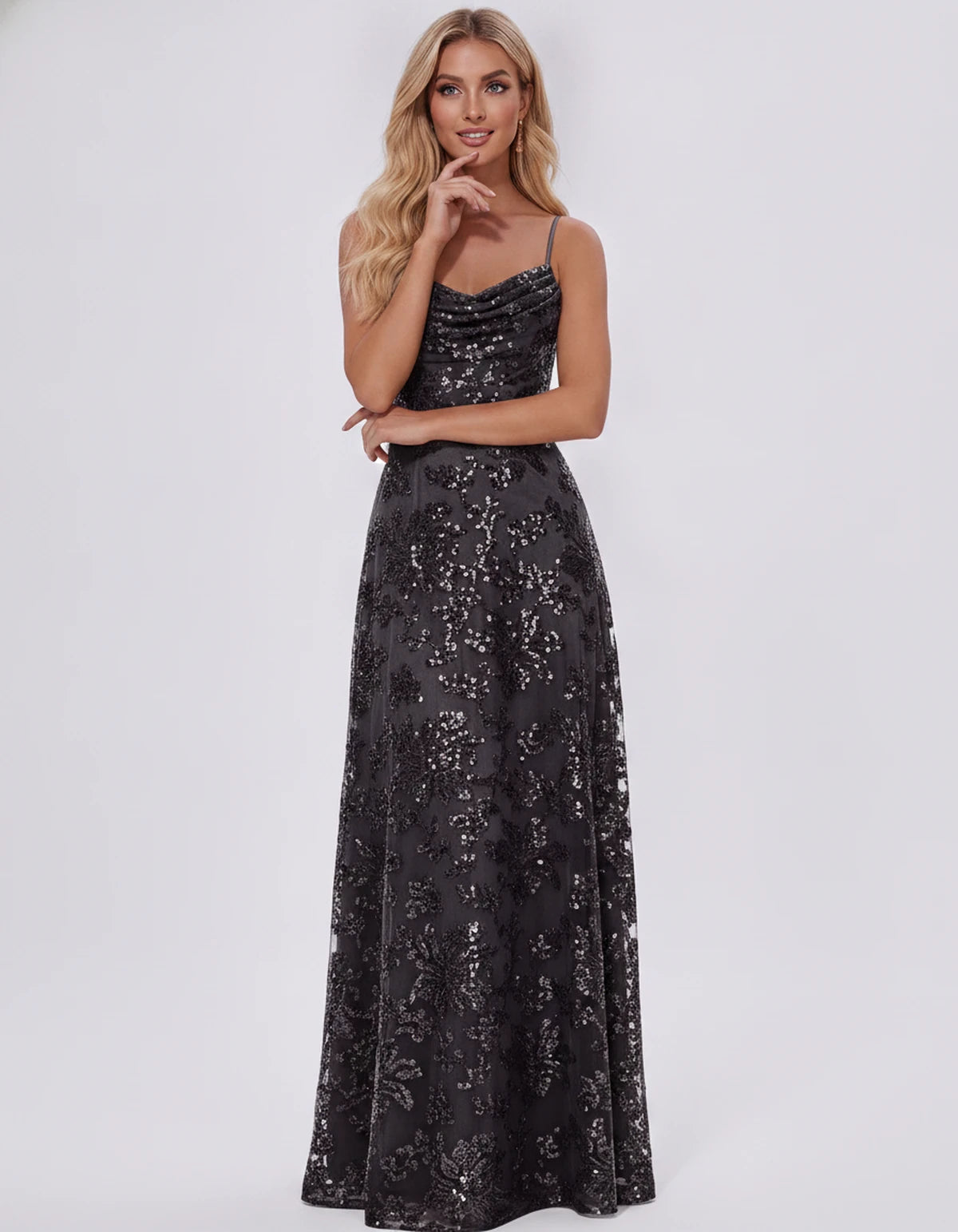 Nimuelle Maxi Dress — Black | SKU: SD-93381-black-2,SD-93381-black-4,SD-93381-black-6,SD-93381-black-8,SD-93381-black-10,SD-93381-black-12,SD-93381-black-14,SD-93381-black-16,SD-93381-black-16W,SD-93381-black-18W,SD-93381-black-20W,SD-93381-black-22W