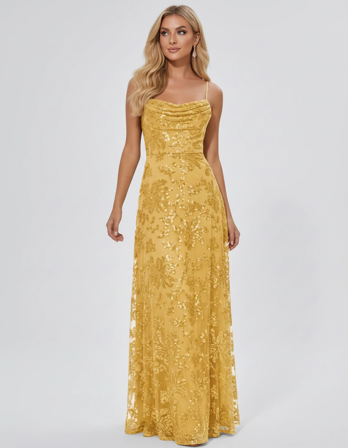 Nimuelle Maxi Dress — Gold | SKU: SD-93381-gold-2,SD-93381-gold-4,SD-93381-gold-6,SD-93381-gold-8,SD-93381-gold-10,SD-93381-gold-12,SD-93381-gold-14,SD-93381-gold-16,SD-93381-gold-16W,SD-93381-gold-18W,SD-93381-gold-20W,SD-93381-gold-22W