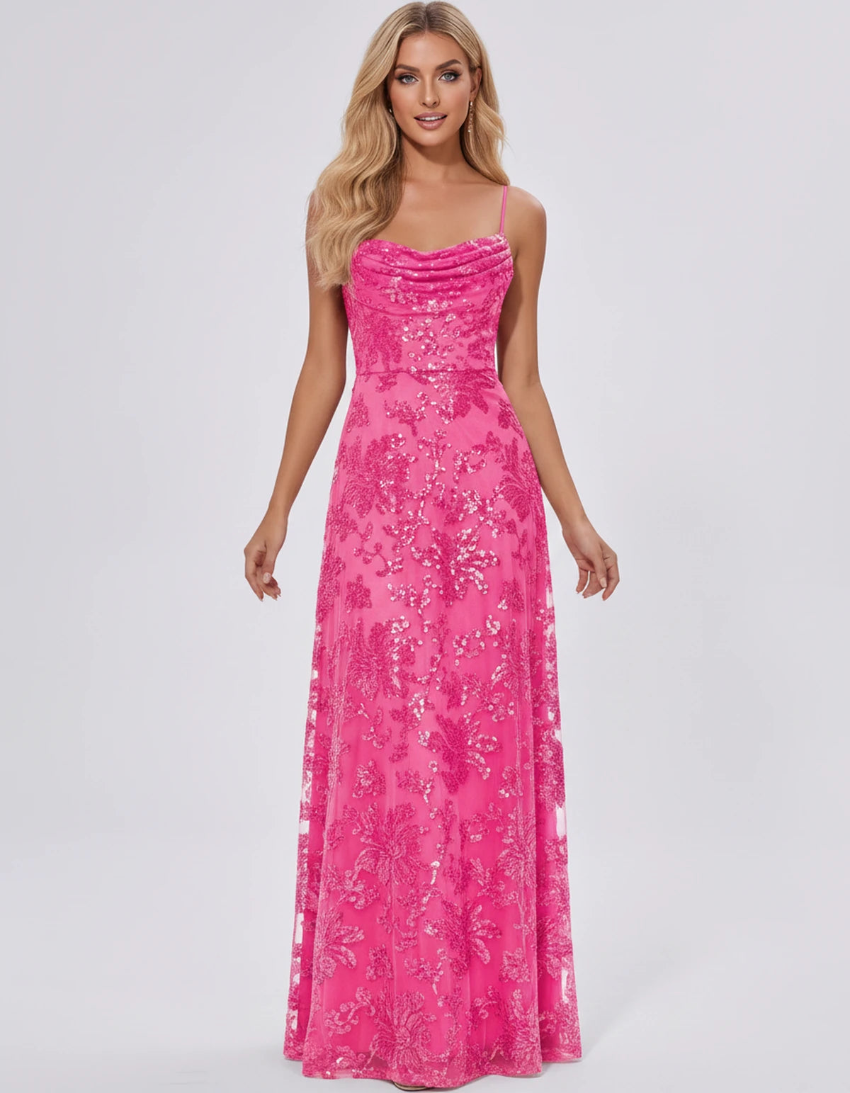 Nimuelle Maxi Dress — Hot Pink | SKU: SD-93381-hotpink-2,SD-93381-hotpink-4,SD-93381-hotpink-6,SD-93381-hotpink-8,SD-93381-hotpink-10,SD-93381-hotpink-12,SD-93381-hotpink-14,SD-93381-hotpink-16,SD-93381-hotpink-16W,SD-93381-hotpink-18W,SD-93381-hotpink-20W,SD-93381-hotpink-22W