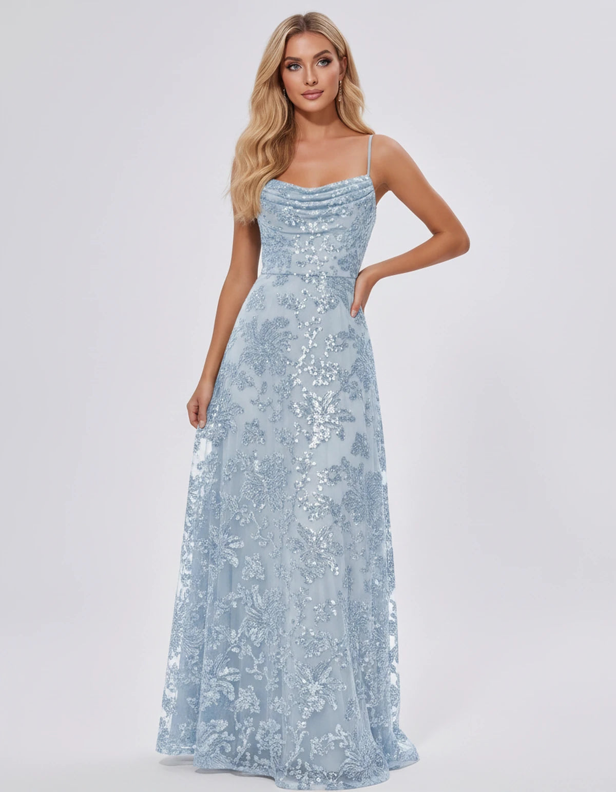 Nimuelle Maxi Dress — Light Blue | SKU: SD-93381-lightblue-2,SD-93381-lightblue-4,SD-93381-lightblue-6,SD-93381-lightblue-8,SD-93381-lightblue-10,SD-93381-lightblue-12,SD-93381-lightblue-14,SD-93381-lightblue-16,SD-93381-lightblue-16W,SD-93381-lightblue-18W,SD-93381-lightblue-20W,SD-93381-lightblue-22W