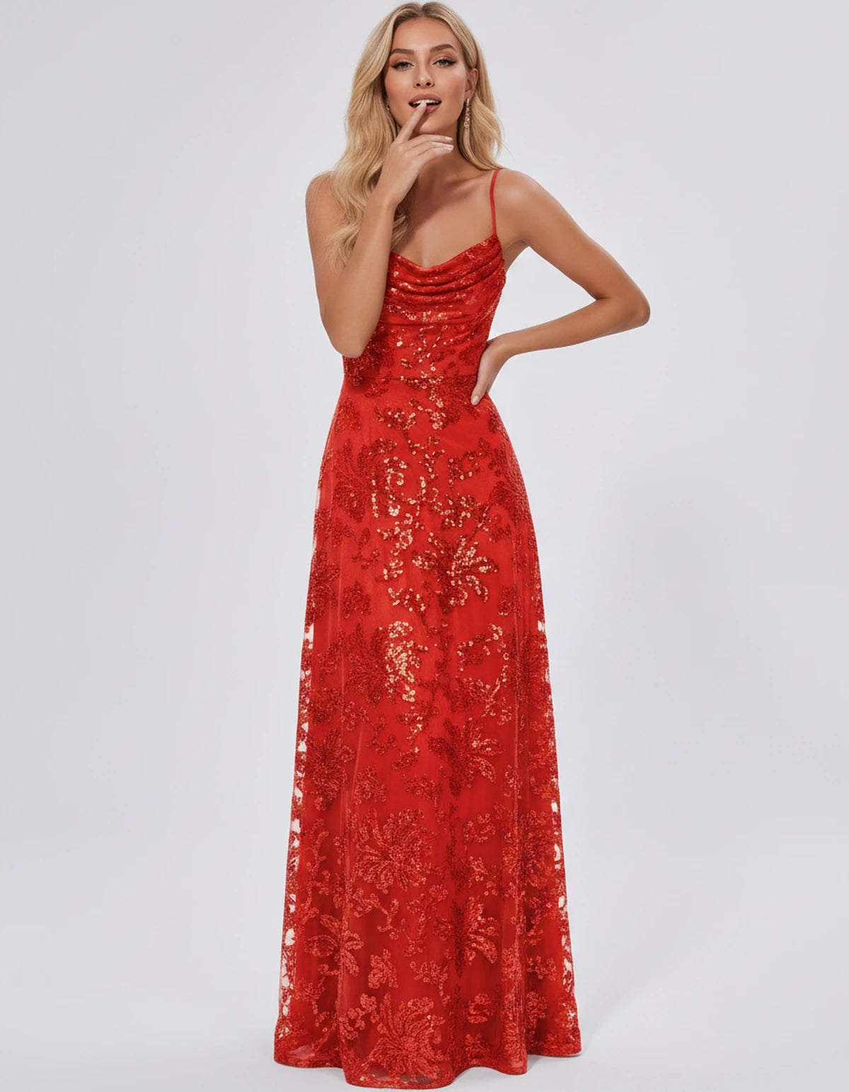Nimuelle Maxi Dress — Red | SKU: SD-93381-red-2,SD-93381-red-4,SD-93381-red-6,SD-93381-red-8,SD-93381-red-10,SD-93381-red-12,SD-93381-red-14,SD-93381-red-16,SD-93381-red-16W,SD-93381-red-18W,SD-93381-red-20W,SD-93381-red-22W