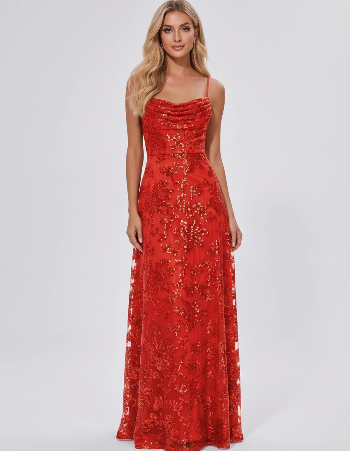 Nimuelle Maxi Dress — Red | SKU: SD-93381-red-2,SD-93381-red-4,SD-93381-red-6,SD-93381-red-8,SD-93381-red-10,SD-93381-red-12,SD-93381-red-14,SD-93381-red-16,SD-93381-red-16W,SD-93381-red-18W,SD-93381-red-20W,SD-93381-red-22W