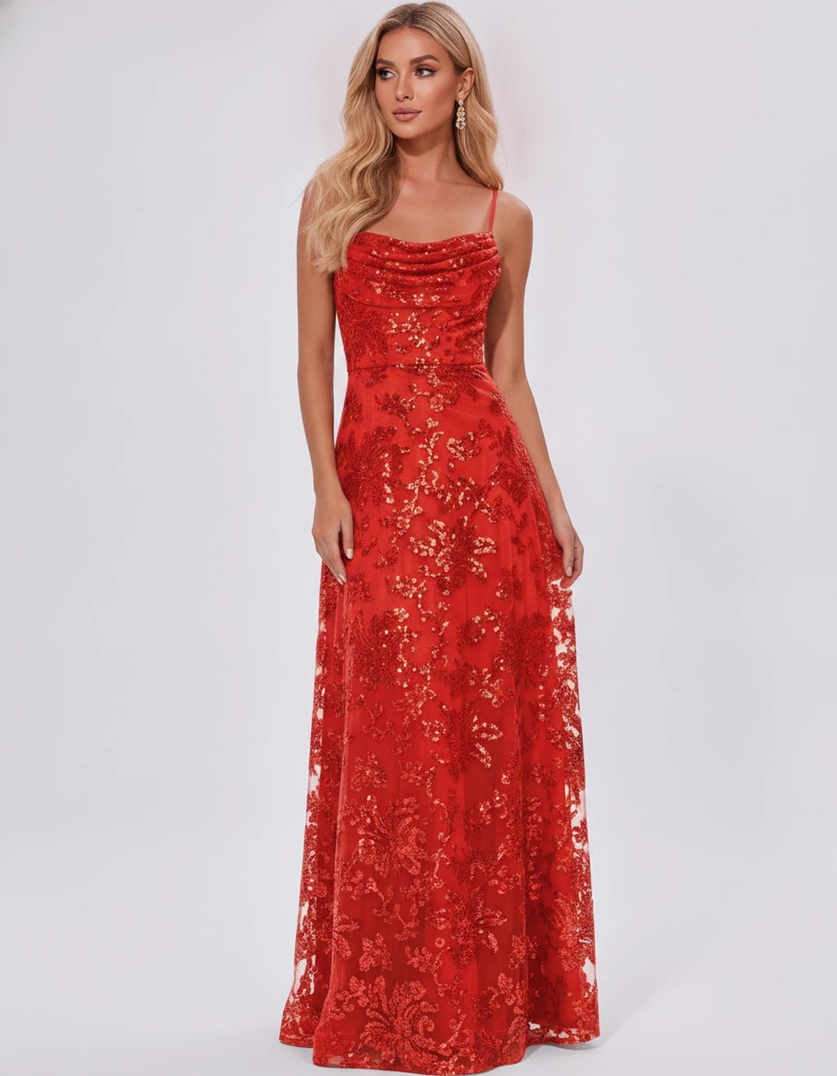 Nimuelle Maxi Dress — Red | SKU: SD-93381-red-2,SD-93381-red-4,SD-93381-red-6,SD-93381-red-8,SD-93381-red-10,SD-93381-red-12,SD-93381-red-14,SD-93381-red-16,SD-93381-red-16W,SD-93381-red-18W,SD-93381-red-20W,SD-93381-red-22W