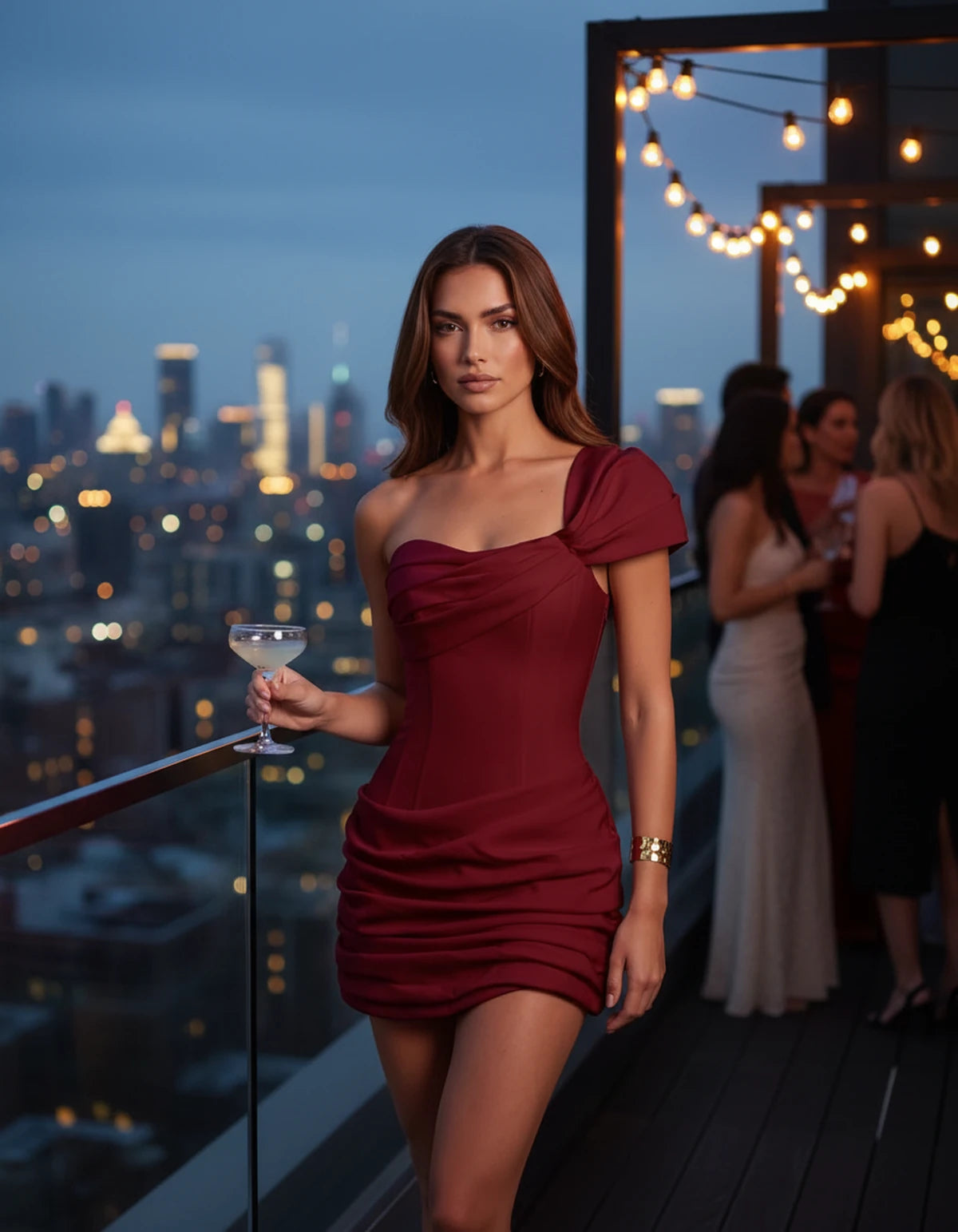Novaline Mini Dress — Burgundy | SKU: SD-27381-burgundy-XS,SD-27381-burgundy-S,SD-27381-burgundy-M,SD-27381-burgundy-L,SD-27381-burgundy-XL,SD-27381-burgundy-2XL