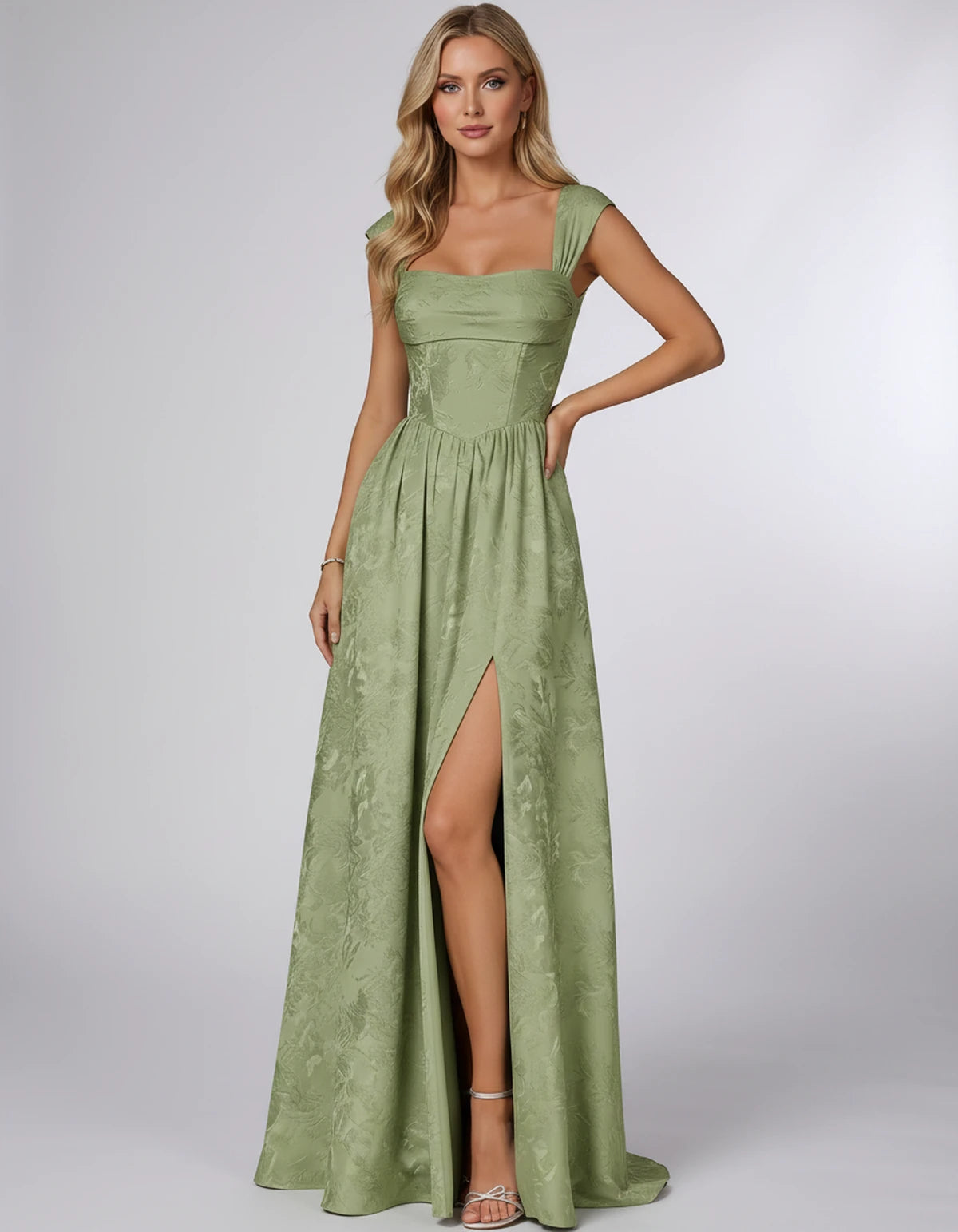 Oceane Maxi Dress — Dusty Sage | SKU: SD-42633-dustysage-2,SD-42633-dustysage-4,SD-42633-dustysage-6,SD-42633-dustysage-8,SD-42633-dustysage-10,SD-42633-dustysage-12,SD-42633-dustysage-14,SD-42633-dustysage-16,SD-42633-dustysage-16W,SD-42633-dustysage-18W,SD-42633-dustysage-20W,SD-42633-dustysage-22W