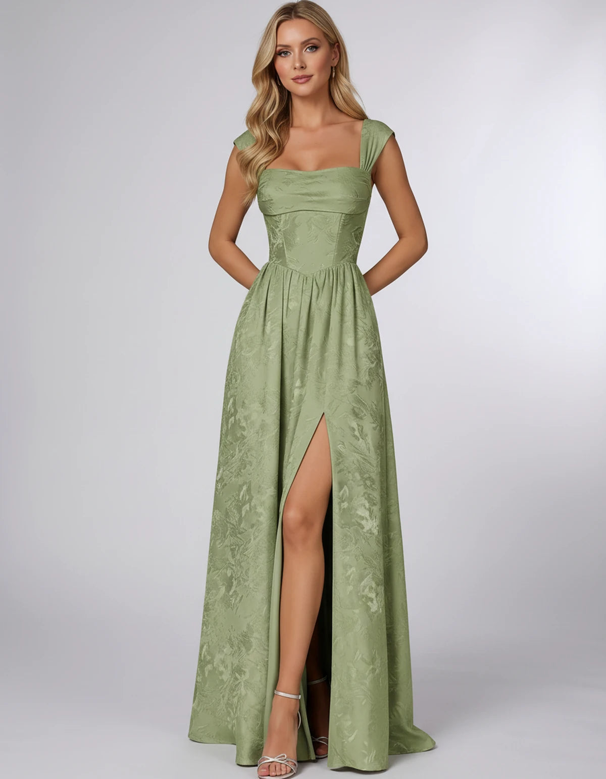 Oceane Maxi Dress — Dusty Sage | SKU: SD-42633-dustysage-2,SD-42633-dustysage-4,SD-42633-dustysage-6,SD-42633-dustysage-8,SD-42633-dustysage-10,SD-42633-dustysage-12,SD-42633-dustysage-14,SD-42633-dustysage-16,SD-42633-dustysage-16W,SD-42633-dustysage-18W,SD-42633-dustysage-20W,SD-42633-dustysage-22W