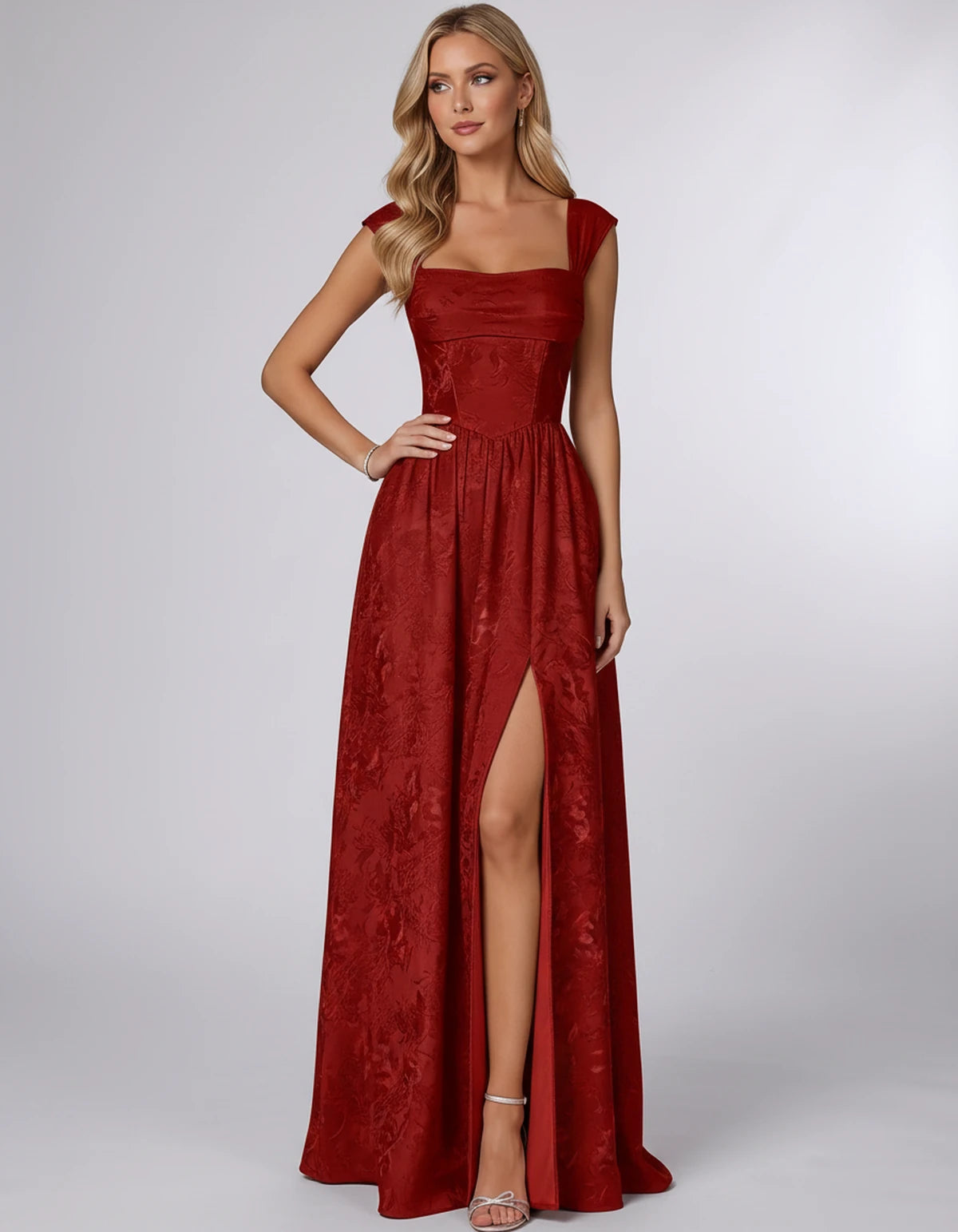 Oceane Maxi Dress — Red | SKU: SD-42633-red-2,SD-42633-red-4,SD-42633-red-6,SD-42633-red-8,SD-42633-red-10,SD-42633-red-12,SD-42633-red-14,SD-42633-red-16,SD-42633-red-16W,SD-42633-red-18W,SD-42633-red-20W,SD-42633-red-22W