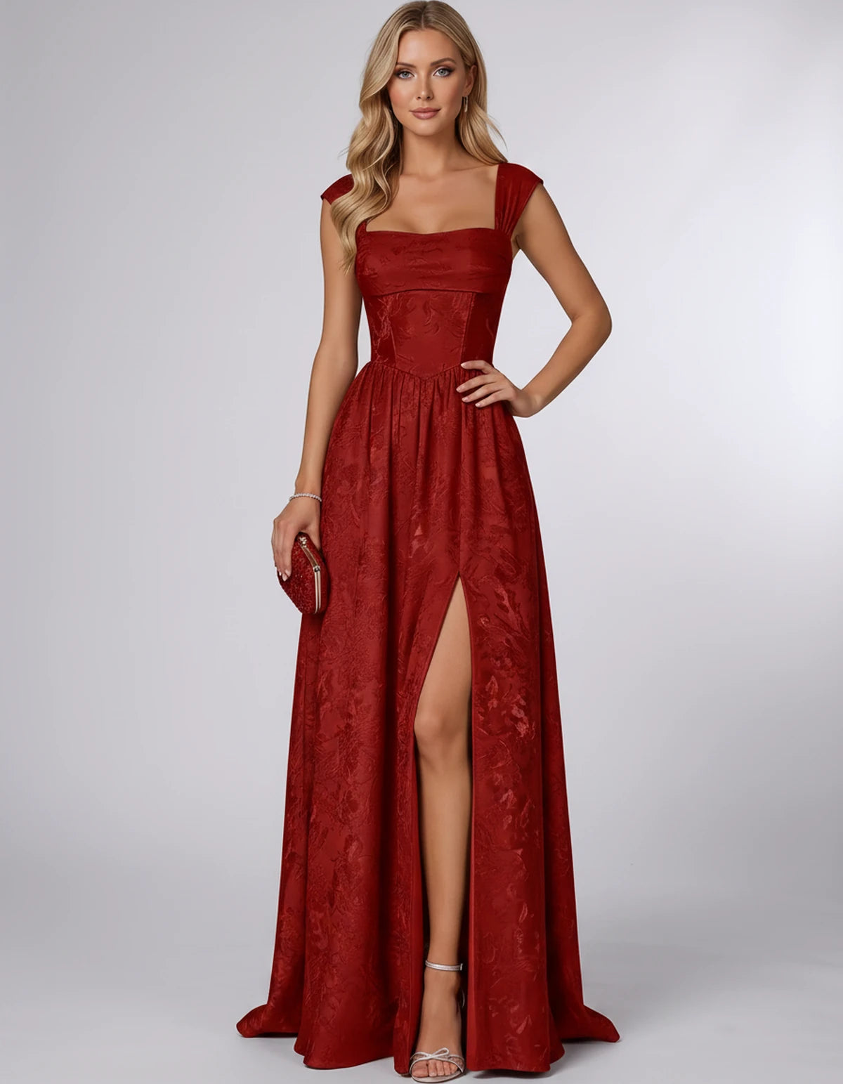 Oceane Maxi Dress — Red | SKU: SD-42633-red-2,SD-42633-red-4,SD-42633-red-6,SD-42633-red-8,SD-42633-red-10,SD-42633-red-12,SD-42633-red-14,SD-42633-red-16,SD-42633-red-16W,SD-42633-red-18W,SD-42633-red-20W,SD-42633-red-22W