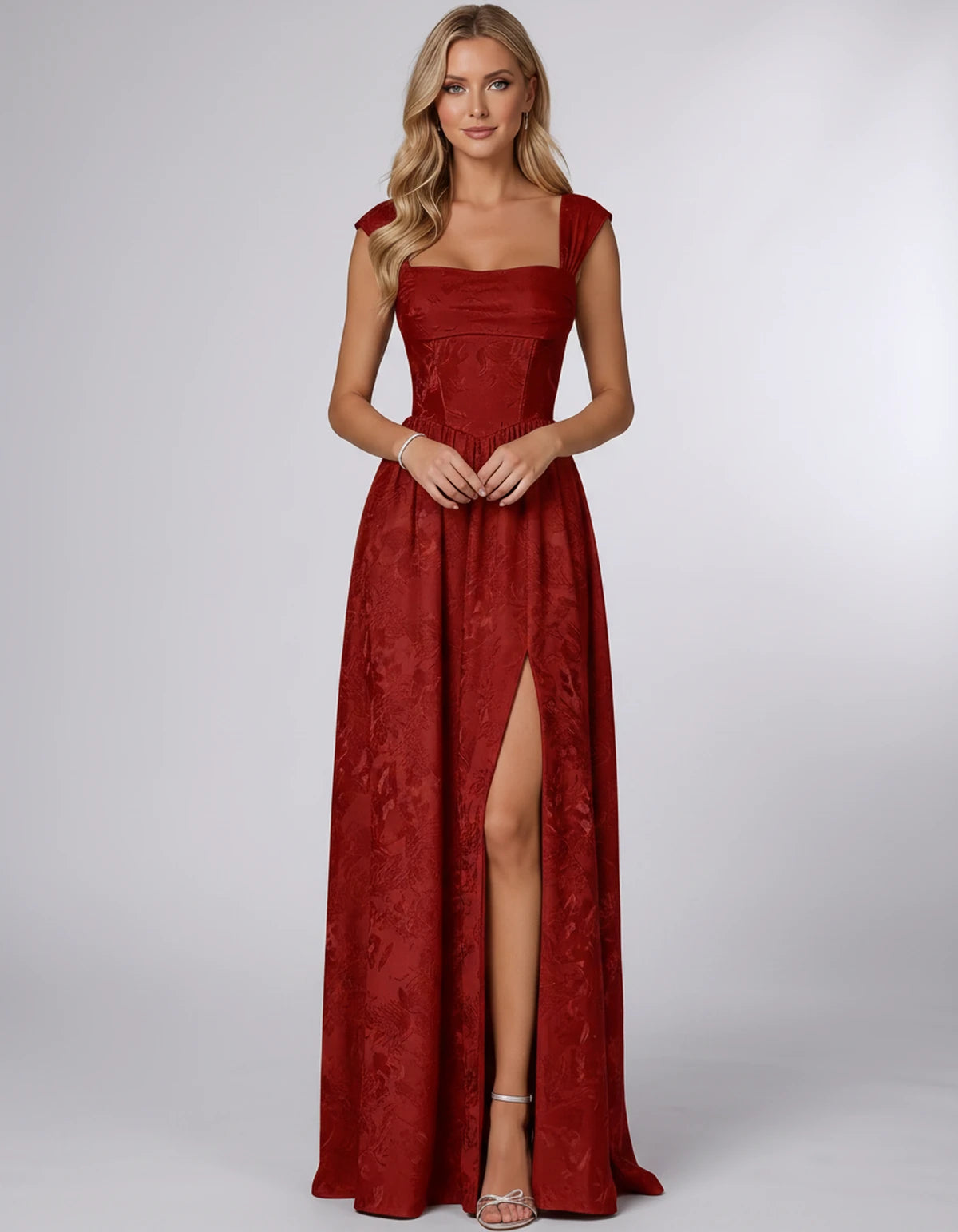 Oceane Maxi Dress — Red | SKU: SD-42633-red-2,SD-42633-red-4,SD-42633-red-6,SD-42633-red-8,SD-42633-red-10,SD-42633-red-12,SD-42633-red-14,SD-42633-red-16,SD-42633-red-16W,SD-42633-red-18W,SD-42633-red-20W,SD-42633-red-22W