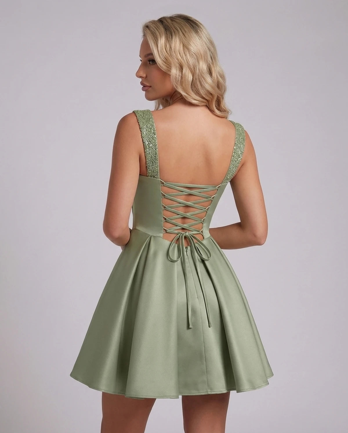 Octavia Mini Dress — Dusty Sage | SKU: SD-67049-dustysage-2,SD-67049-dustysage-4,SD-67049-dustysage-6,SD-67049-dustysage-8,SD-67049-dustysage-10,SD-67049-dustysage-12,SD-67049-dustysage-14,SD-67049-dustysage-14W,SD-67049-dustysage-16,SD-67049-dustysage-16W,SD-67049-dustysage-18W,SD-67049-dustysage-20W