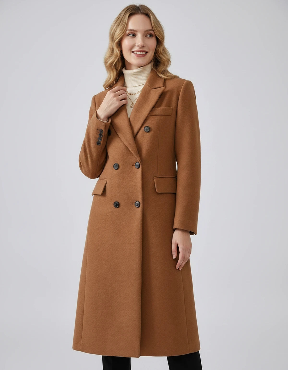 Oleander Coat — Brown | SKU: SD-13109-brown-XS,SD-13109-brown-S,SD-13109-brown-M,SD-13109-brown-L,SD-13109-brown-XL,SD-13109-brown-2XL