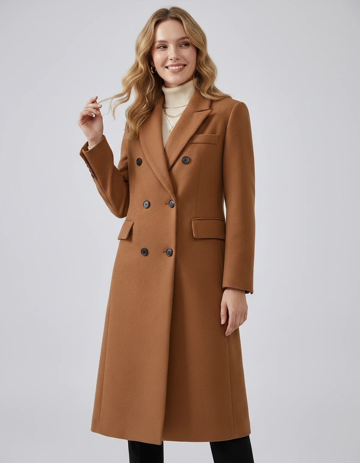 Oleander Coat — Brown | SKU: SD-13109-brown-XS,SD-13109-brown-S,SD-13109-brown-M,SD-13109-brown-L,SD-13109-brown-XL,SD-13109-brown-2XL
