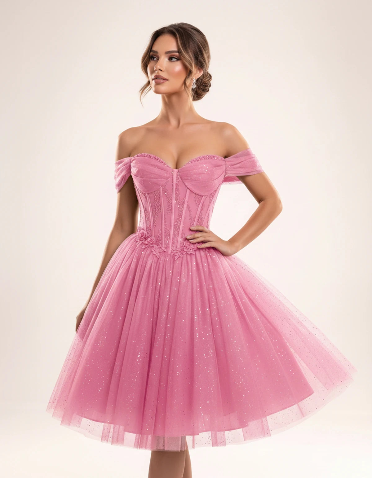 Olwenna Midi Dresses — Pink | SKU: SD-99298-pink-2,SD-99298-pink-4,SD-99298-pink-6,SD-99298-pink-8,SD-99298-pink-10,SD-99298-pink-12,SD-99298-pink-14,SD-99298-pink-14W,SD-99298-pink-16,SD-99298-pink-16W,SD-99298-pink-18W,SD-99298-pink-20W