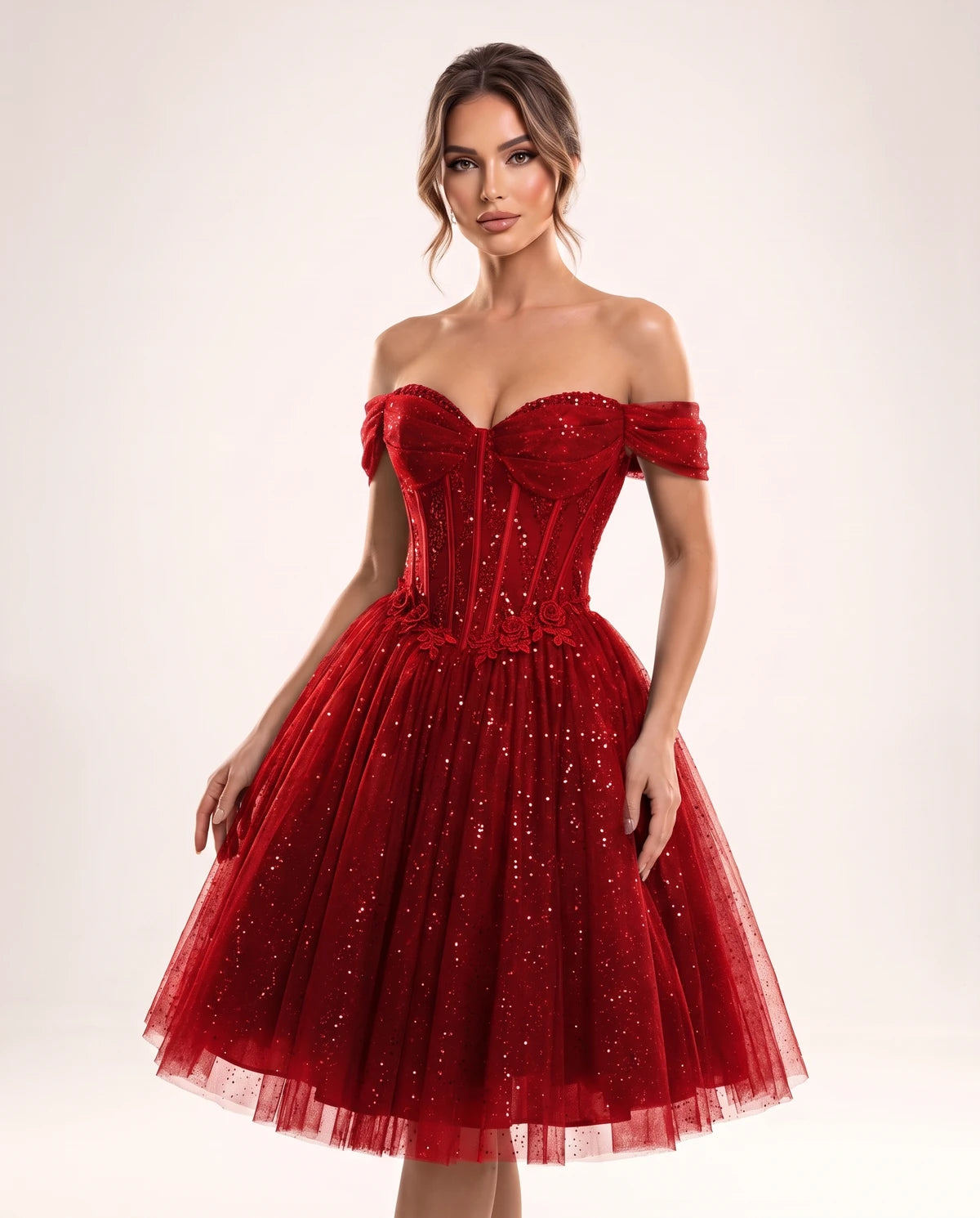 Olwenna Midi Dresses — Red