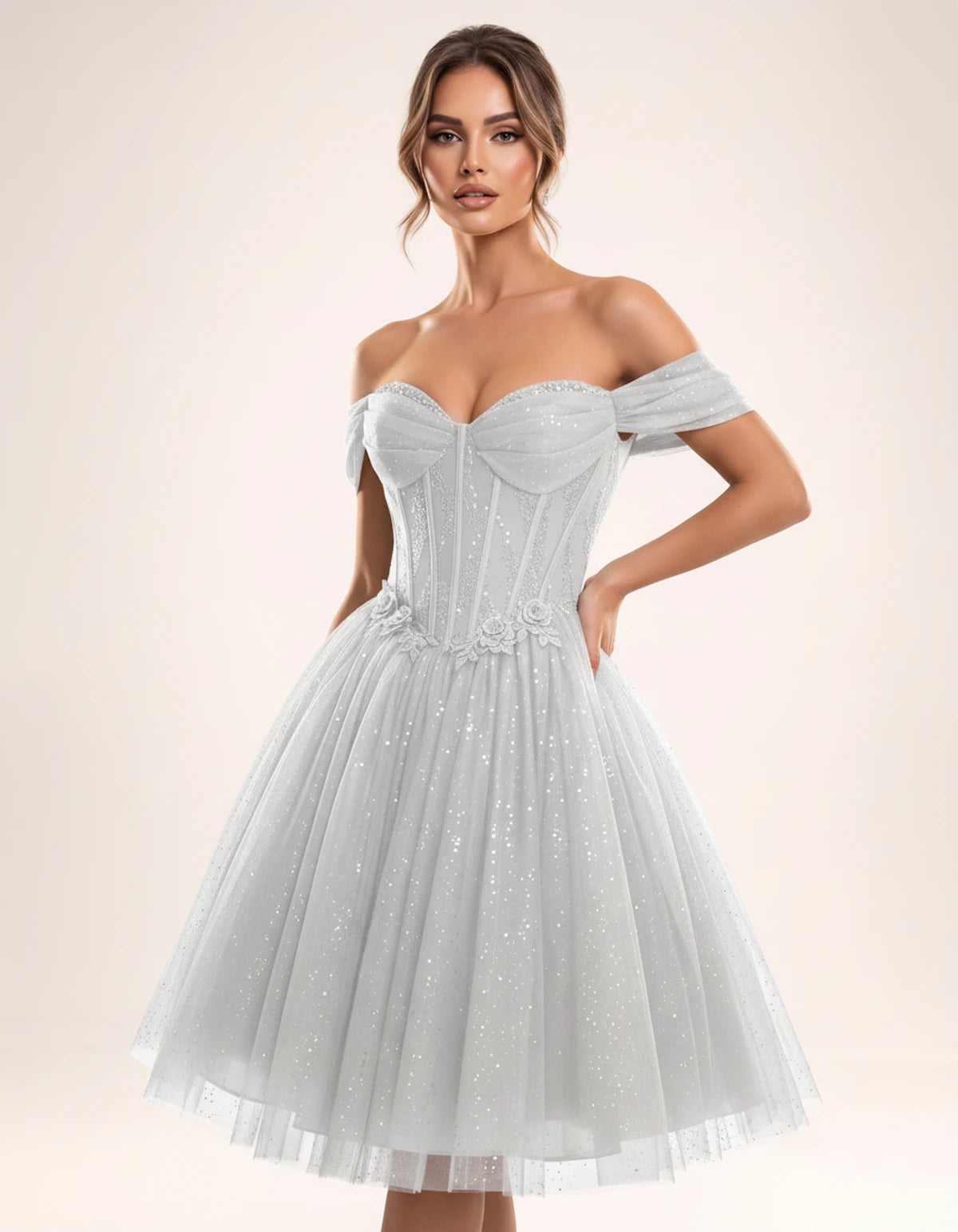 Olwenna Midi Dresses — White | SKU: SD-99298-white-2,SD-99298-white-4,SD-99298-white-6,SD-99298-white-8,SD-99298-white-10,SD-99298-white-12,SD-99298-white-14,SD-99298-white-14W,SD-99298-white-16,SD-99298-white-16W,SD-99298-white-18W,SD-99298-white-20W