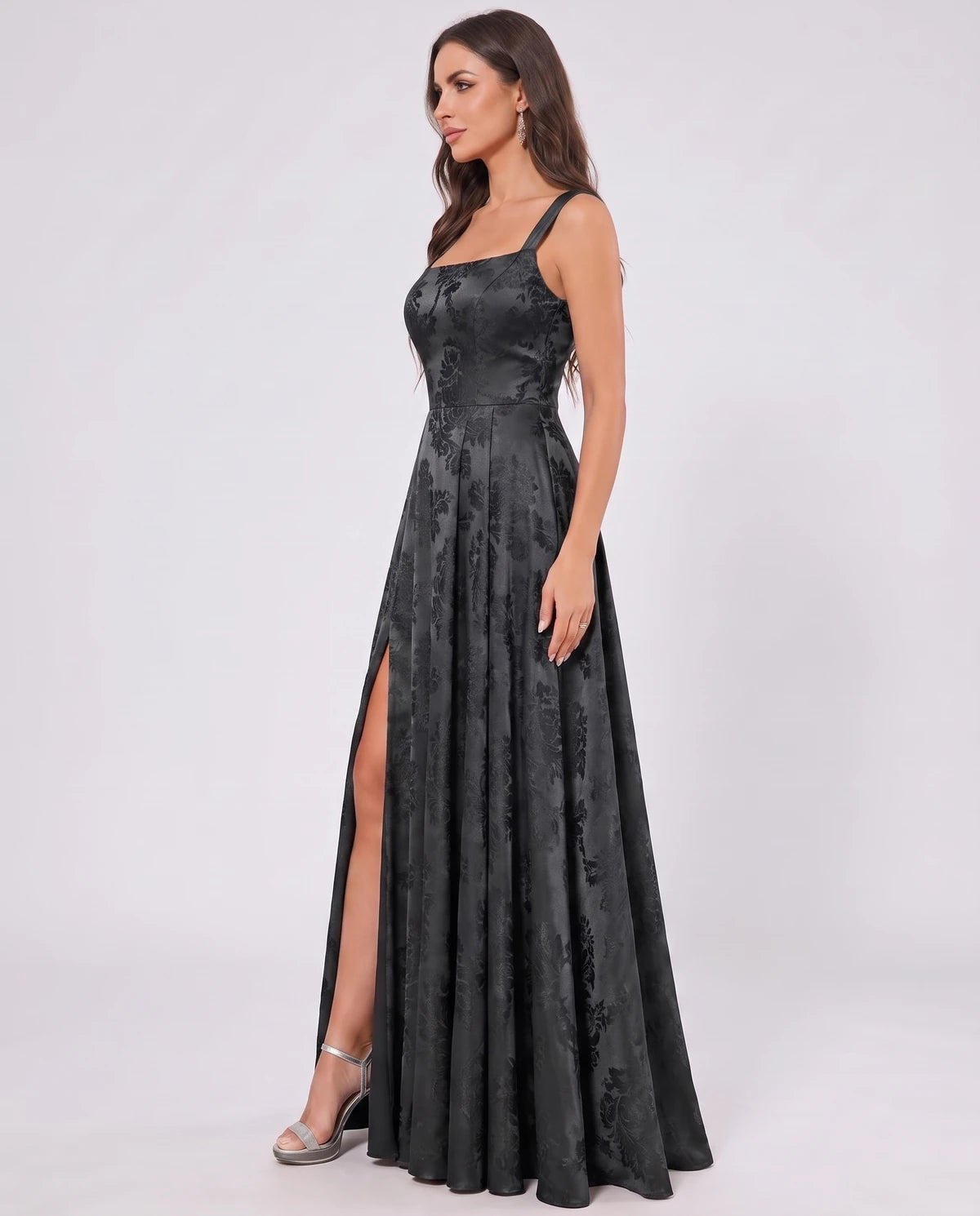 Ombrelle Maxi Dress — Black | SKU: SD-34098-black-2,SD-34098-black-4,SD-34098-black-6,SD-34098-black-8,SD-34098-black-10,SD-34098-black-12,SD-34098-black-14,SD-34098-black-16,SD-34098-black-16W,SD-34098-black-18W,SD-34098-black-20W,SD-34098-black-22W