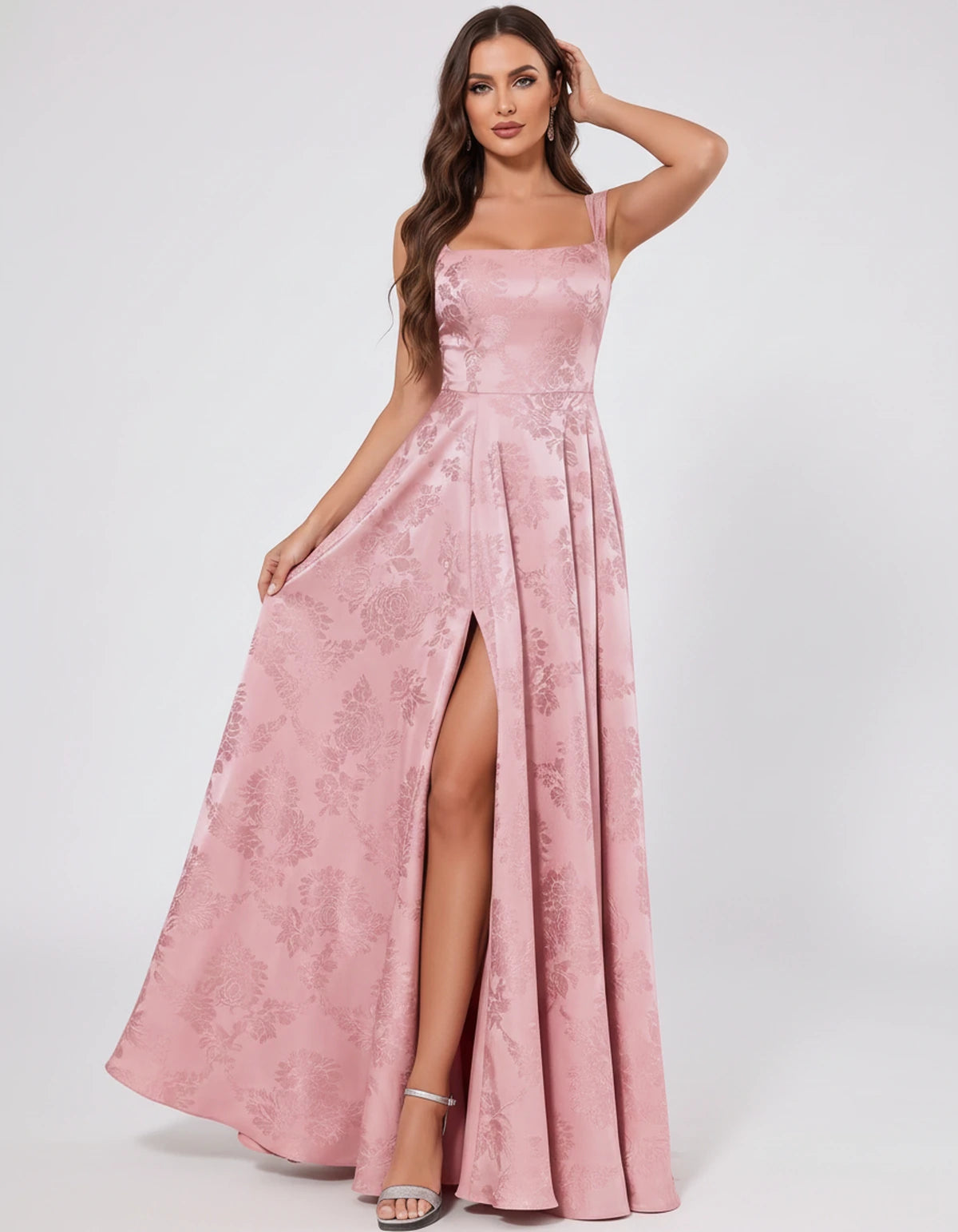 Ombrelle Maxi Dress — Pink | SKU: SD-34098-pink-2,SD-34098-pink-4,SD-34098-pink-6,SD-34098-pink-8,SD-34098-pink-10,SD-34098-pink-12,SD-34098-pink-14,SD-34098-pink-16,SD-34098-pink-16W,SD-34098-pink-18W,SD-34098-pink-20W,SD-34098-pink-22W