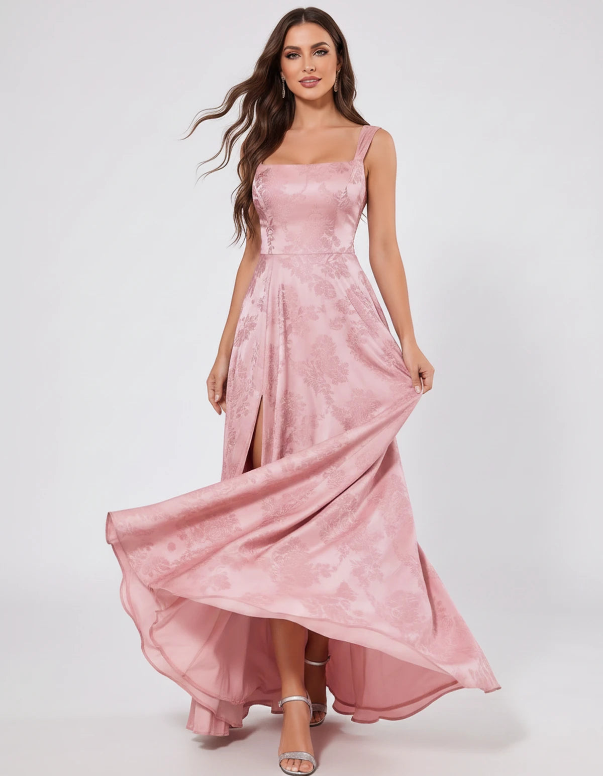 Ombrelle Maxi Dress — Pink | SKU: SD-34098-pink-2,SD-34098-pink-4,SD-34098-pink-6,SD-34098-pink-8,SD-34098-pink-10,SD-34098-pink-12,SD-34098-pink-14,SD-34098-pink-16,SD-34098-pink-16W,SD-34098-pink-18W,SD-34098-pink-20W,SD-34098-pink-22W