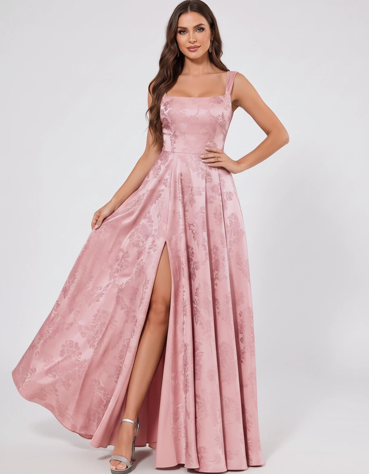 Ombrelle Maxi Dress — Pink | SKU: SD-34098-pink-2,SD-34098-pink-4,SD-34098-pink-6,SD-34098-pink-8,SD-34098-pink-10,SD-34098-pink-12,SD-34098-pink-14,SD-34098-pink-16,SD-34098-pink-16W,SD-34098-pink-18W,SD-34098-pink-20W,SD-34098-pink-22W